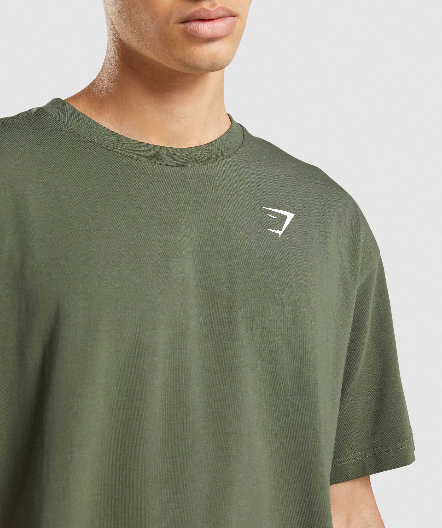 Olive Gymshark Essential Oversized Men's T Shirts | CNPYHK260