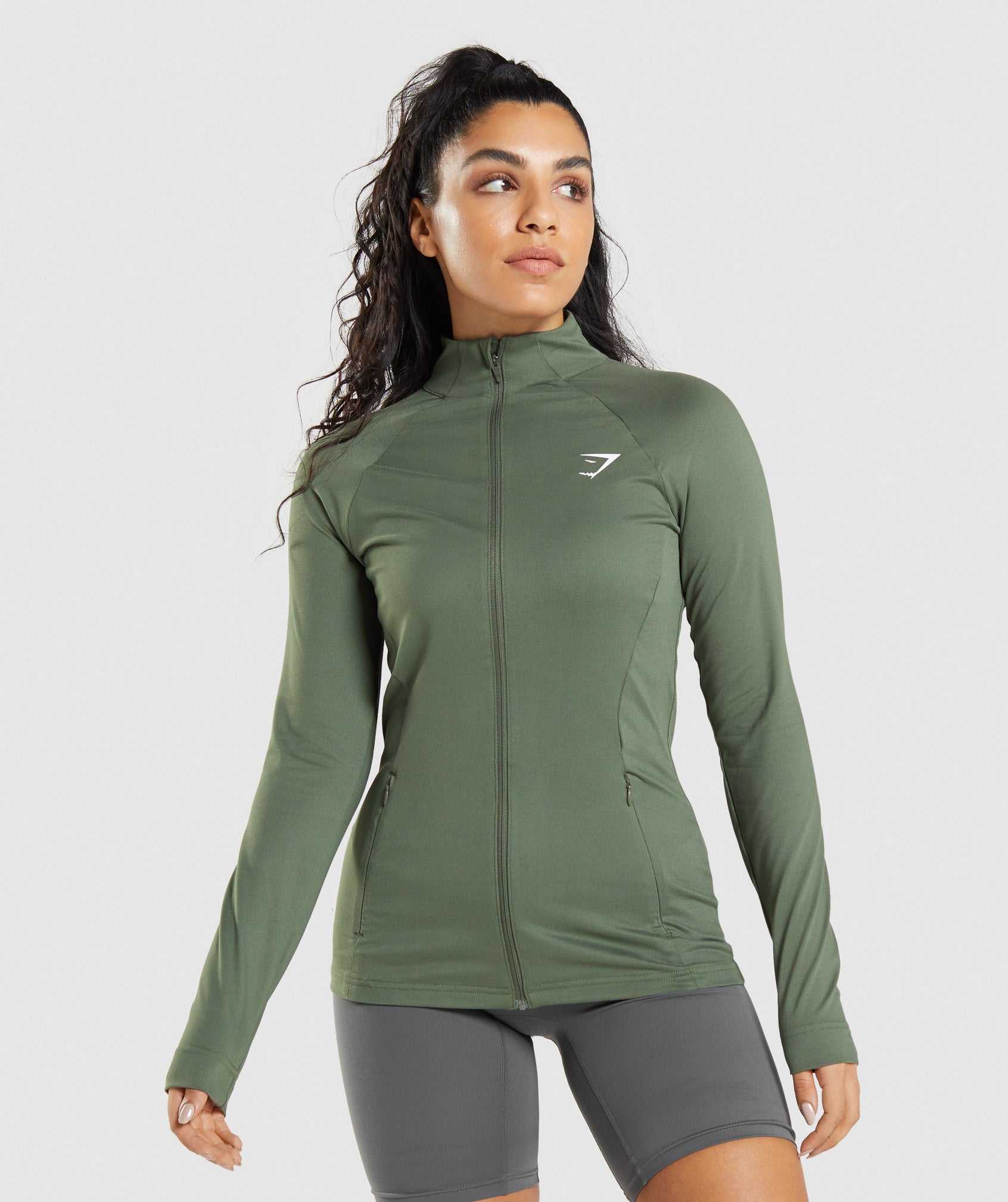 Olive Gymshark Training Women\'s Jackets | EKQVXY120