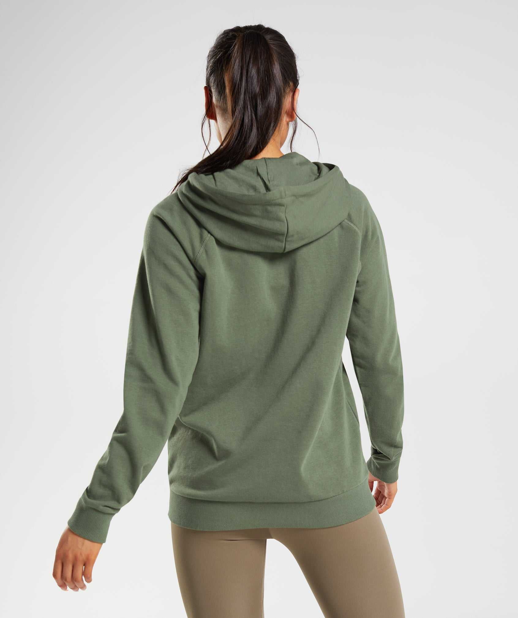 Olive Gymshark Training Zip Women's Hoodie | QPZBLF481