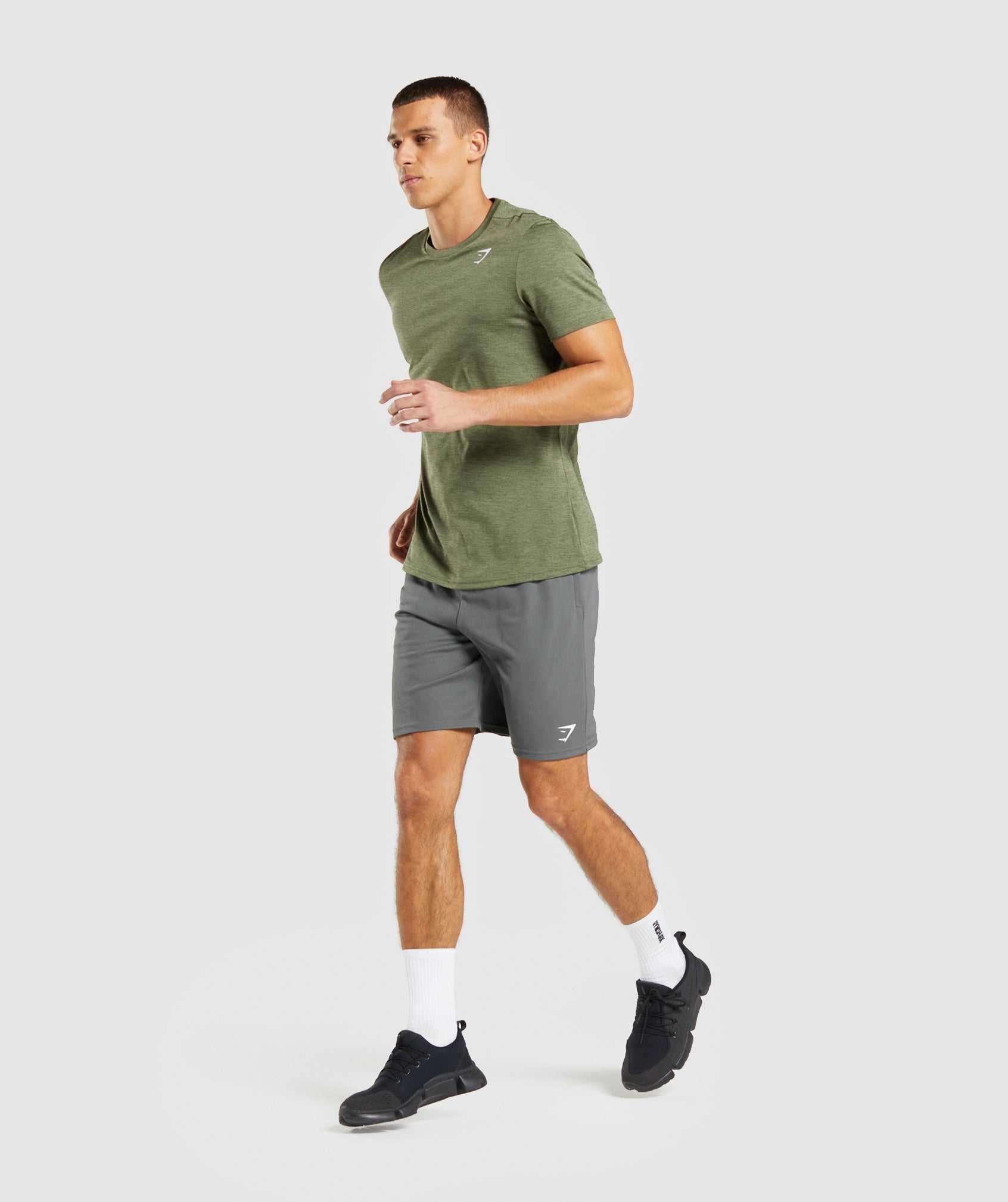 Olive / Olive Gymshark Arrival Marl Men's T Shirts | ZNPTAJ530