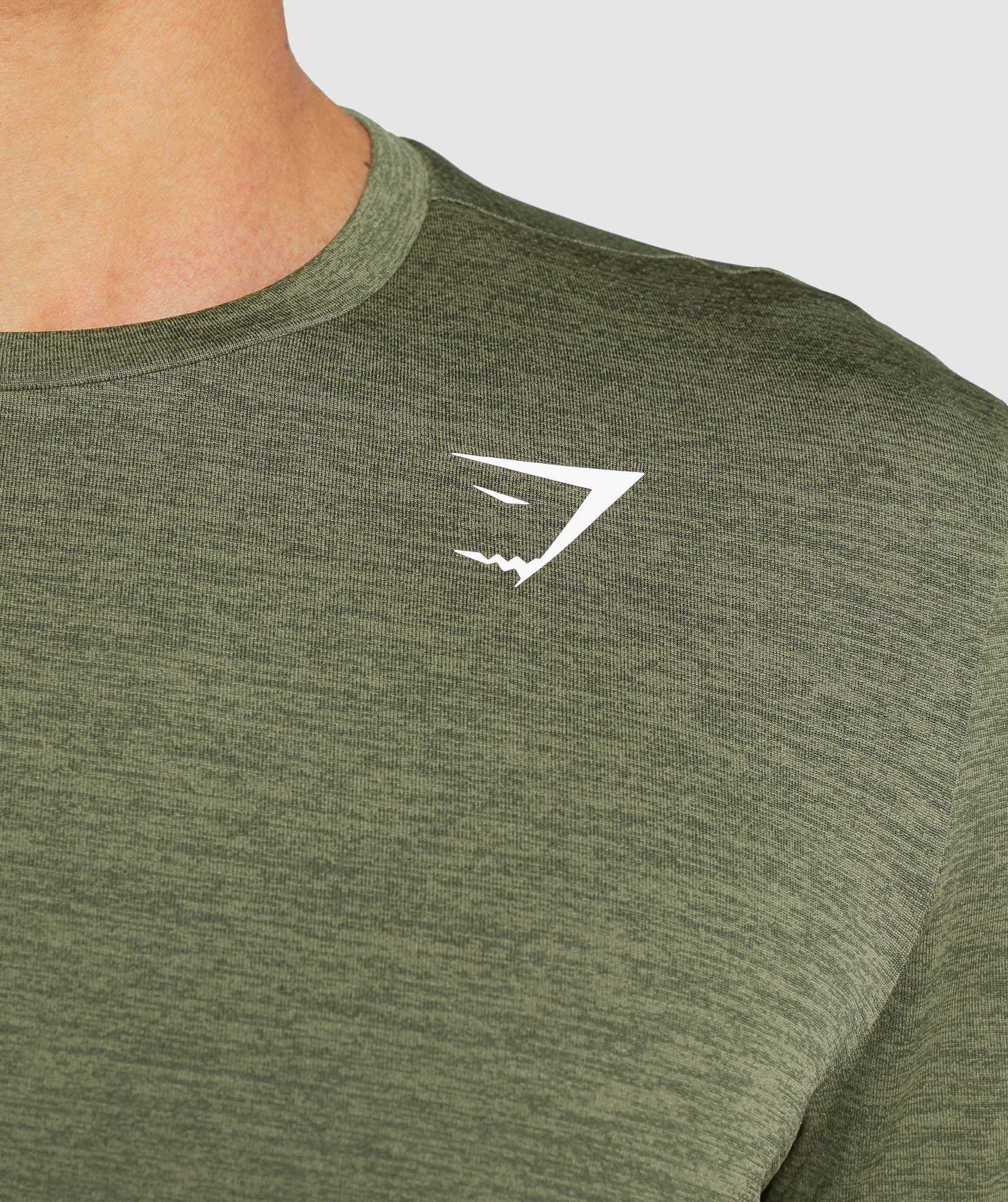 Olive / Olive Gymshark Arrival Marl Men's T Shirts | ZNPTAJ530