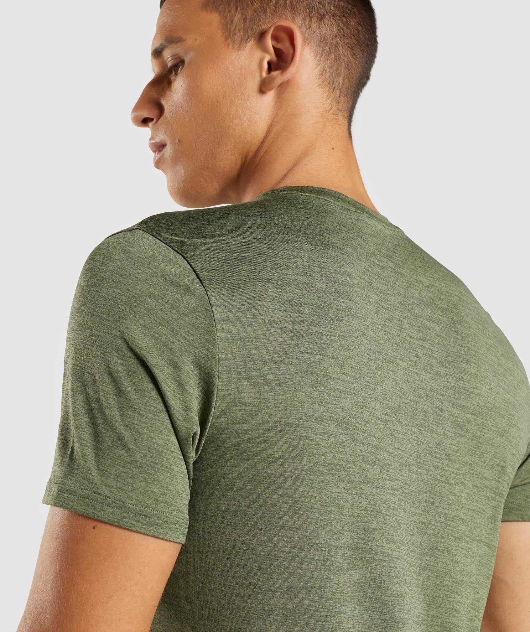 Olive / Olive Gymshark Arrival Marl Men's T Shirts | ZNPTAJ530