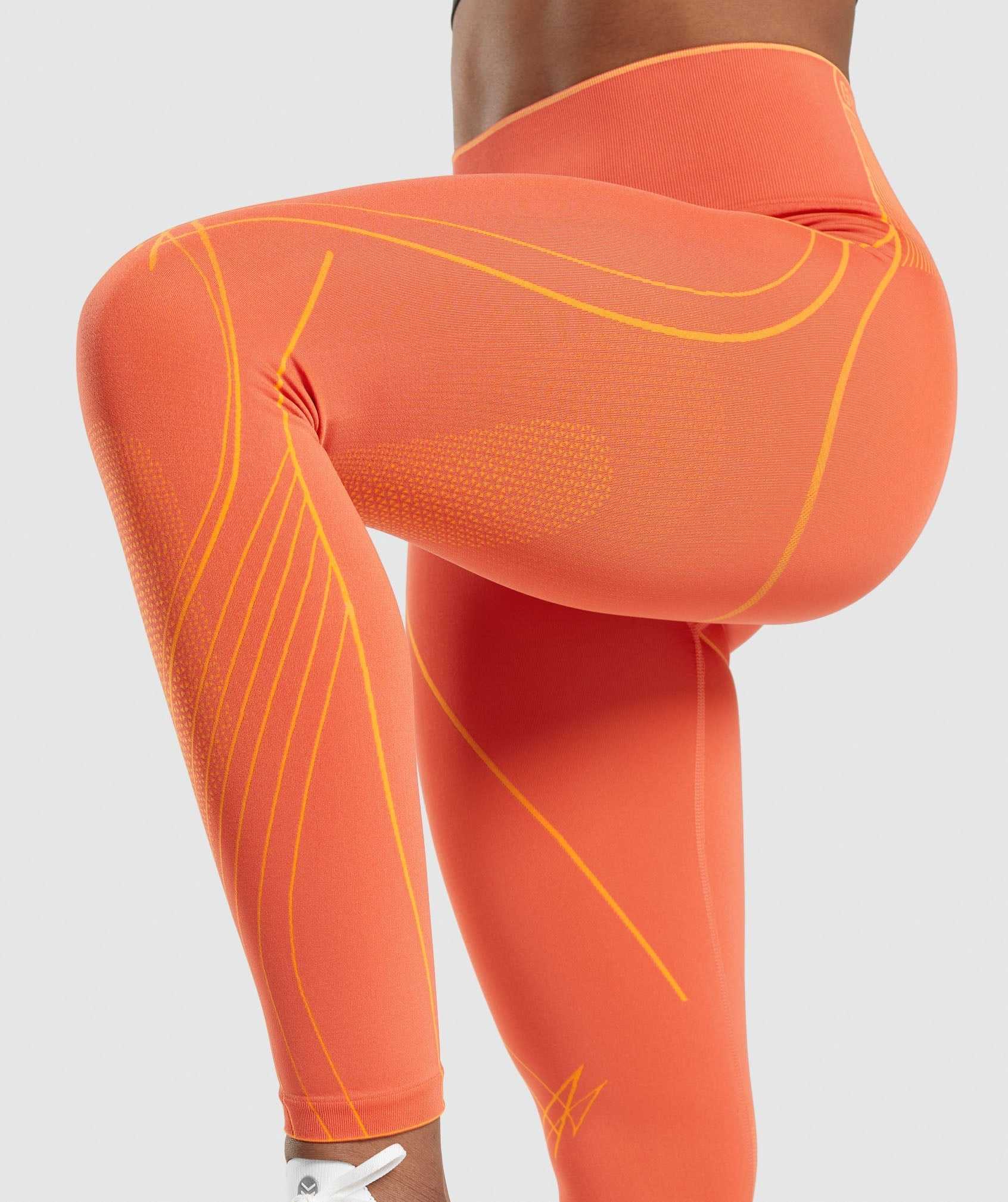 Orange / Apricot Orange Gymshark Apex Seamless High Rise Women's Leggings | MFJXZN142