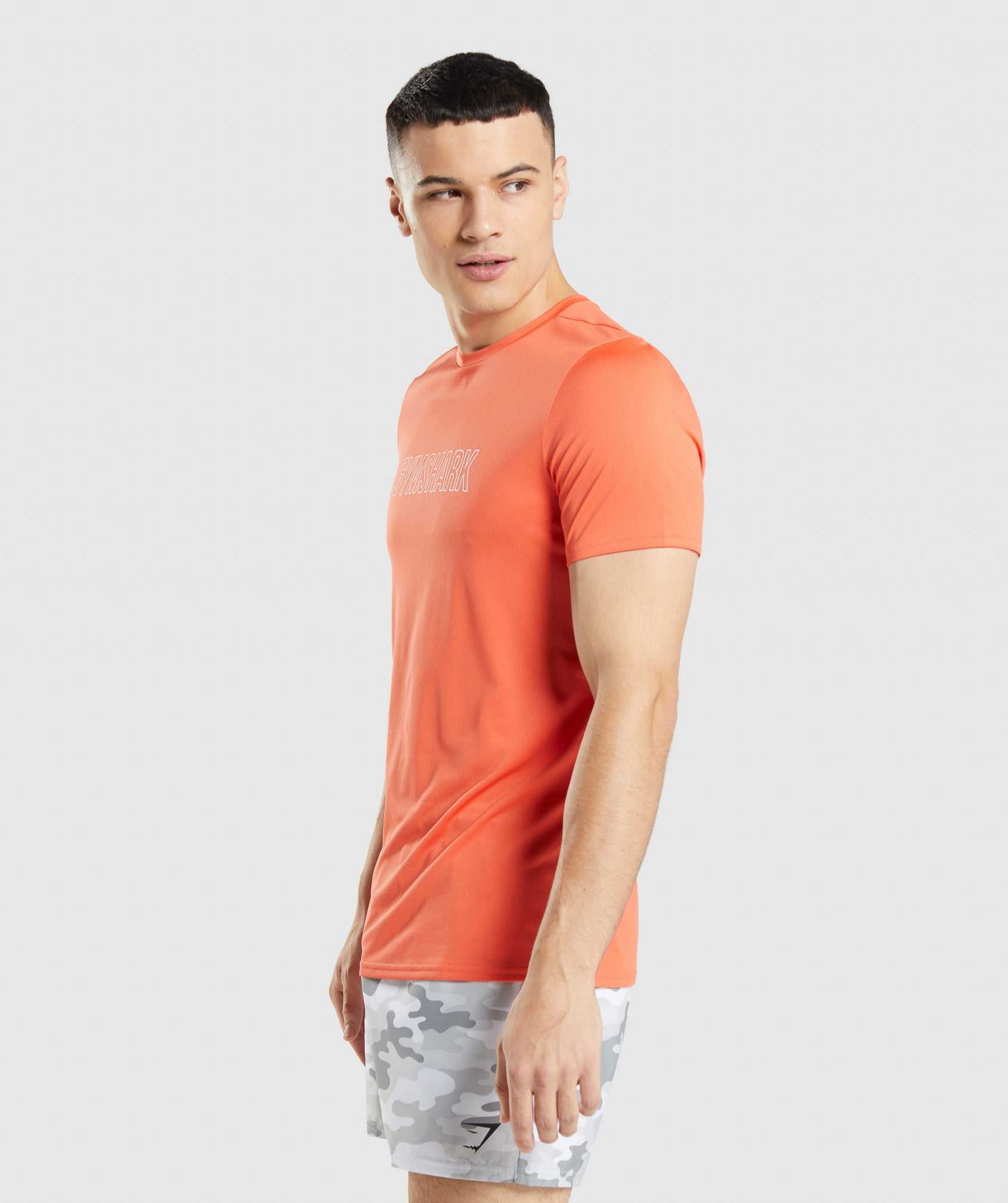 Orange Gymshark Arrival Graphic Men's T Shirts | ZGMVHF789