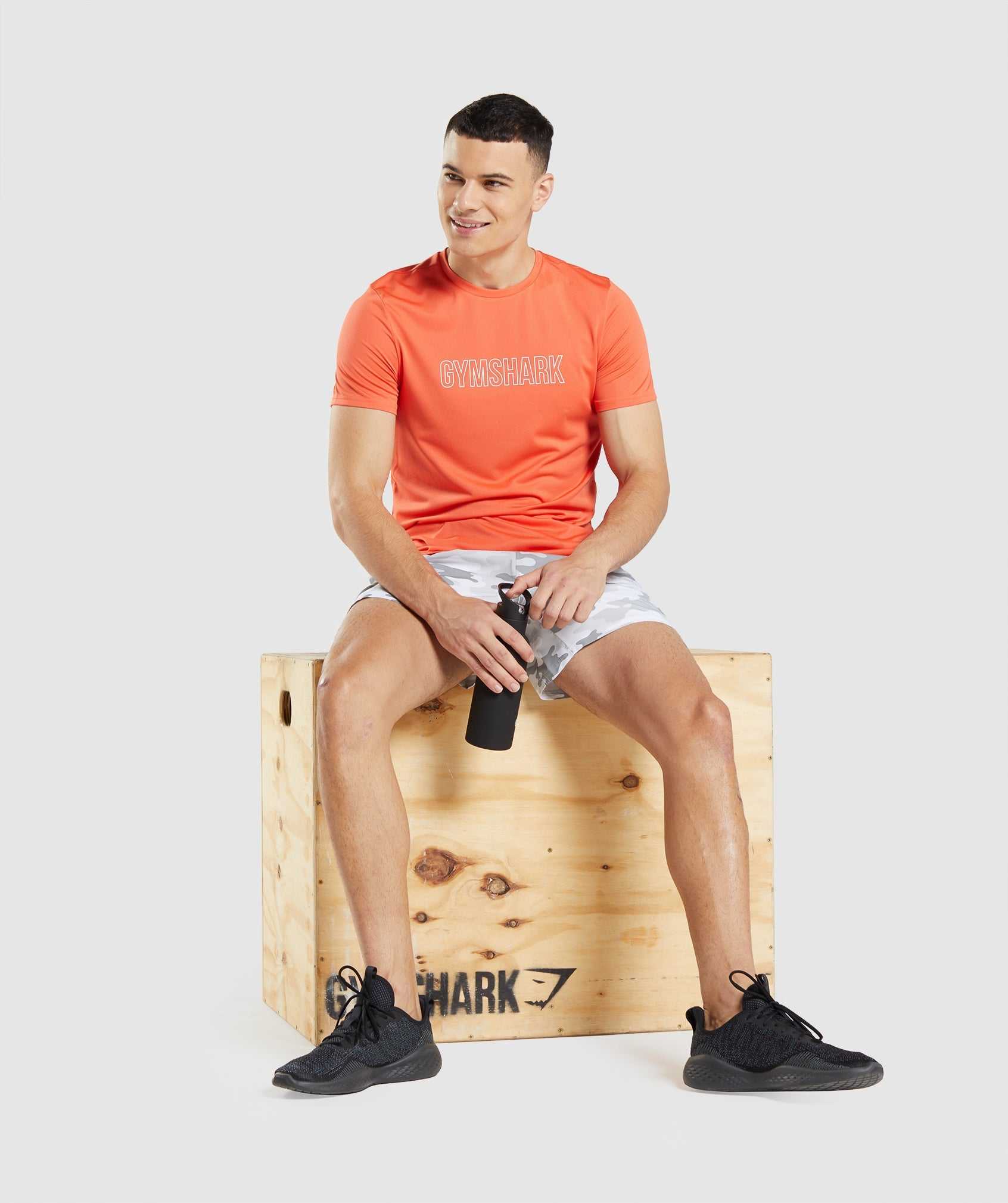 Orange Gymshark Arrival Graphic Men's T Shirts | ZGMVHF789