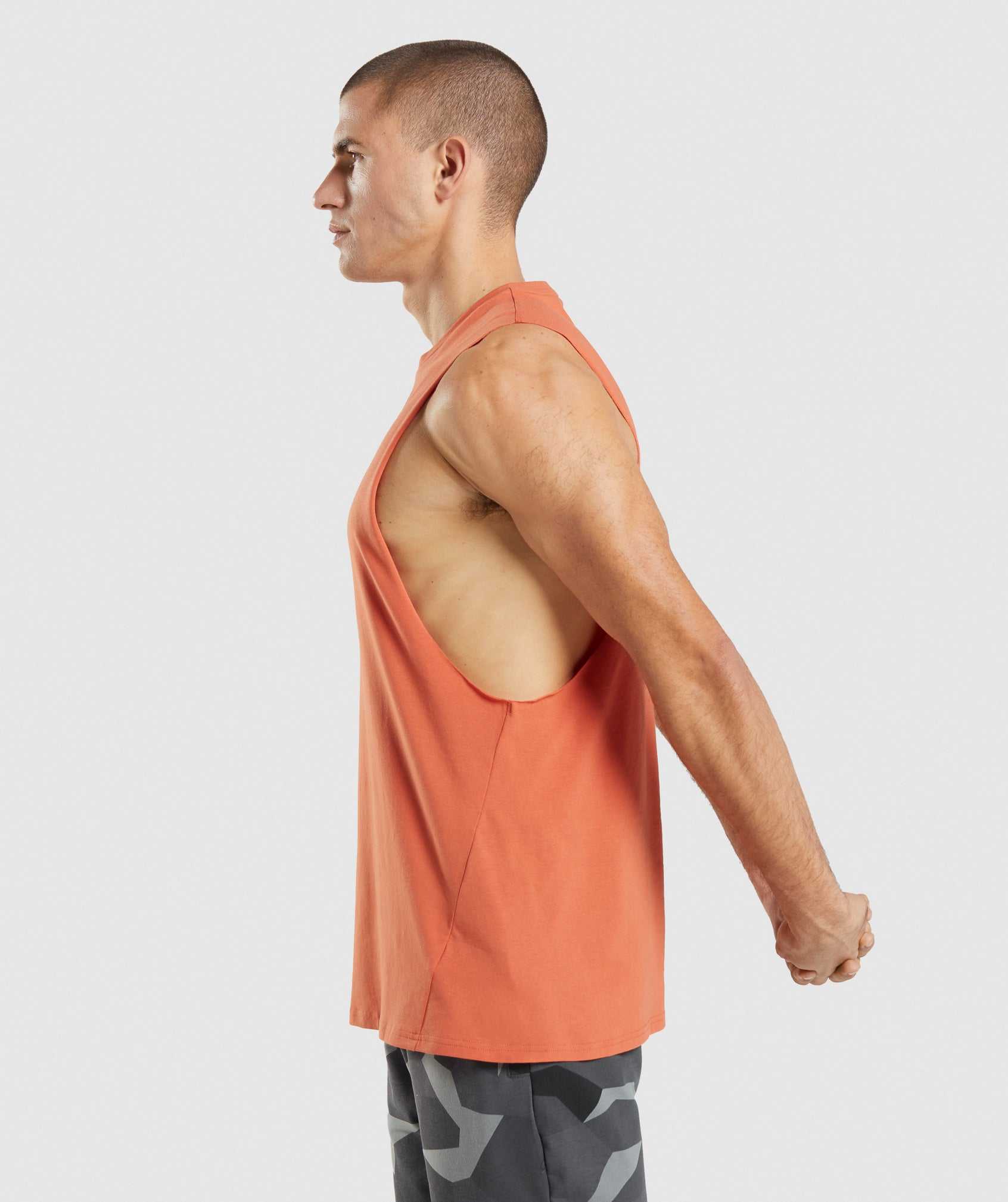 Orange Gymshark Critical Drop Arm Men's Tanks | ATOJPC098