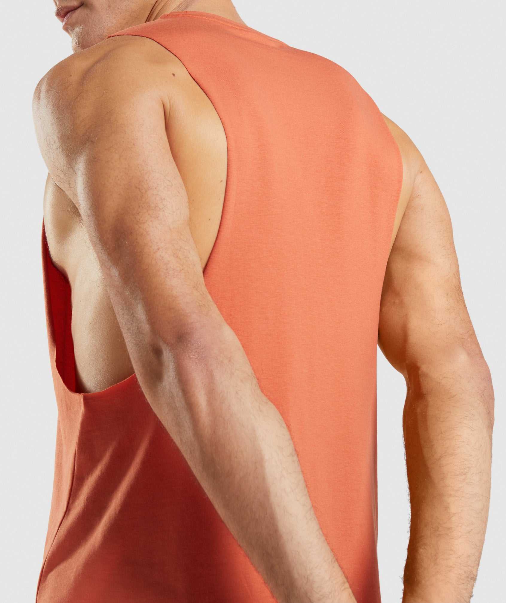 Orange Gymshark Critical Drop Arm Men's Tanks | ATOJPC098