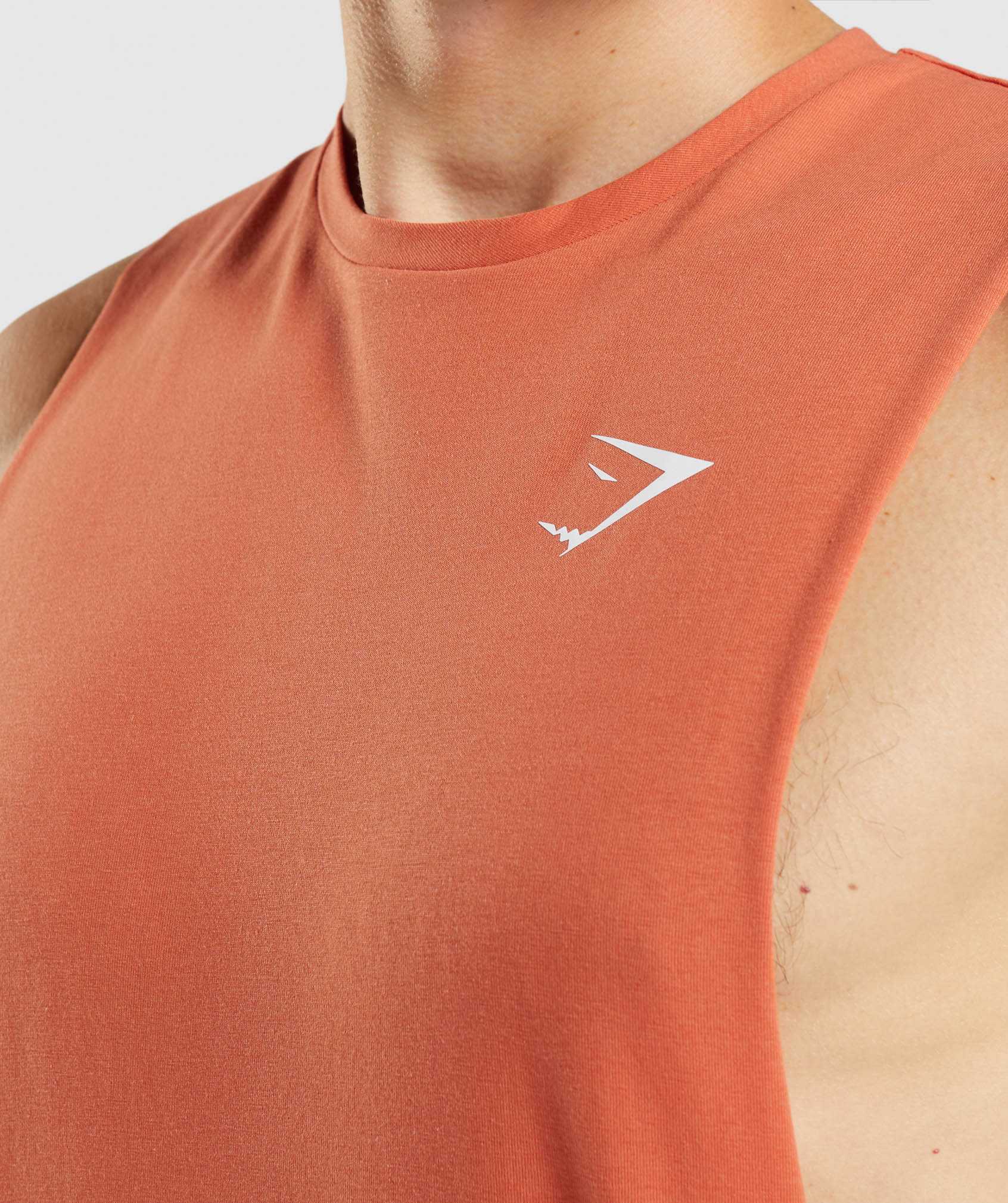 Orange Gymshark Critical Drop Arm Men's Tanks | ATOJPC098