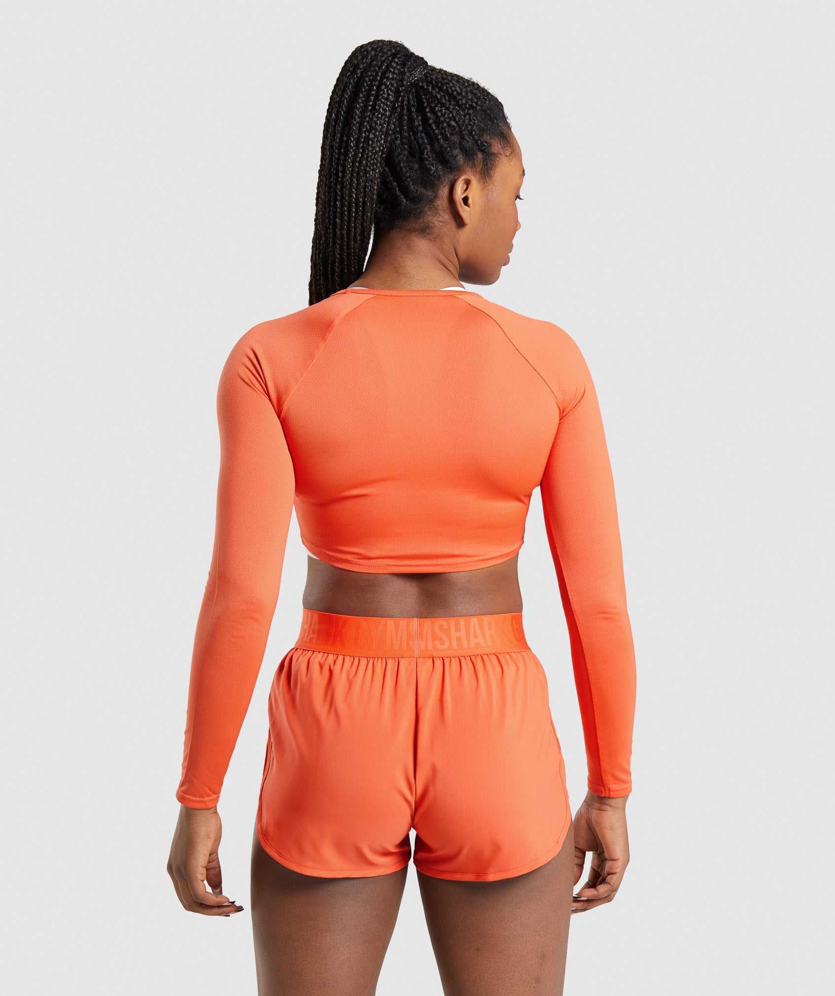 Orange Gymshark Training Long Sleeve Crop Women's Tops | OJXBPF230