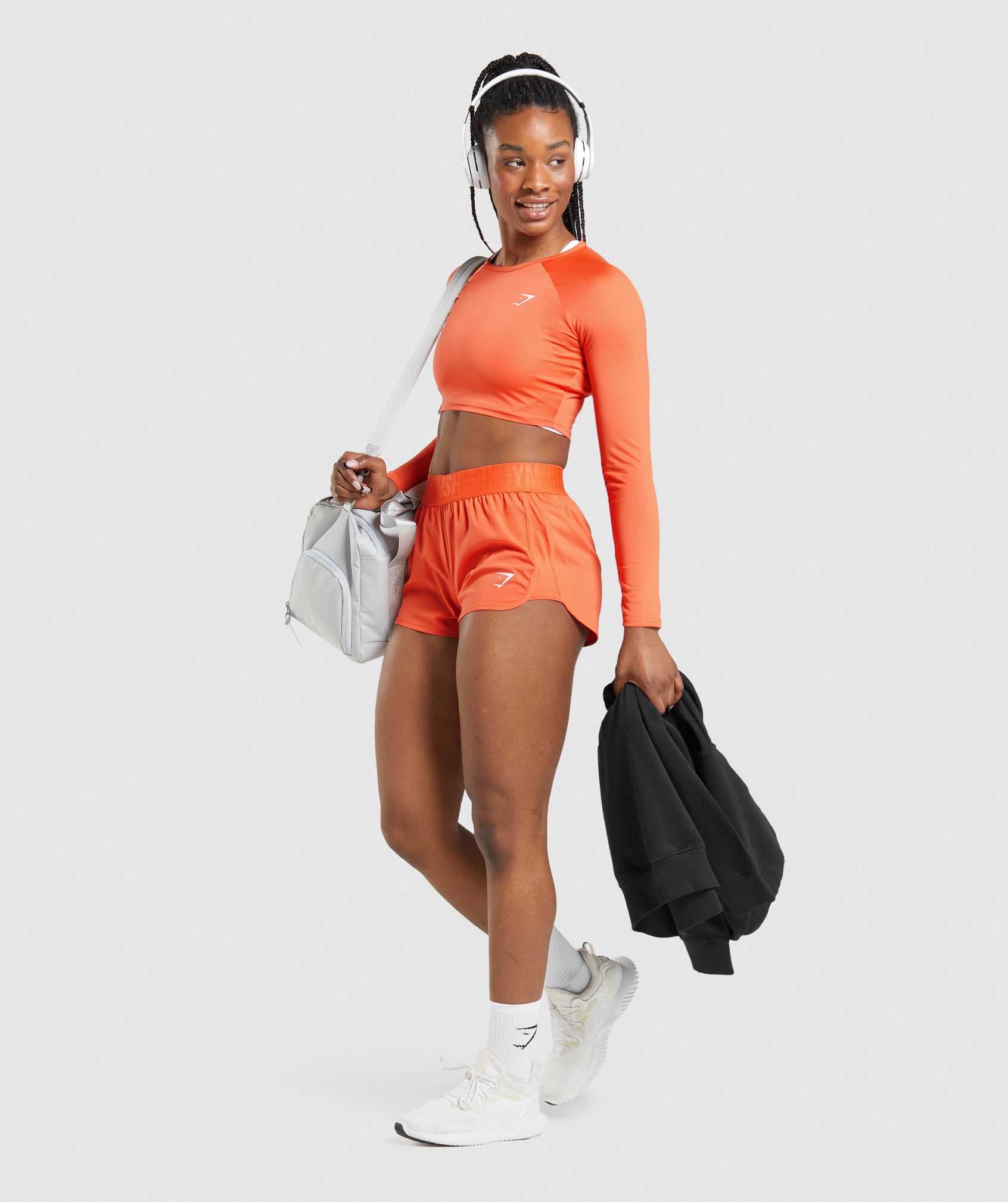 Orange Gymshark Training Long Sleeve Crop Women's Tops | OJXBPF230