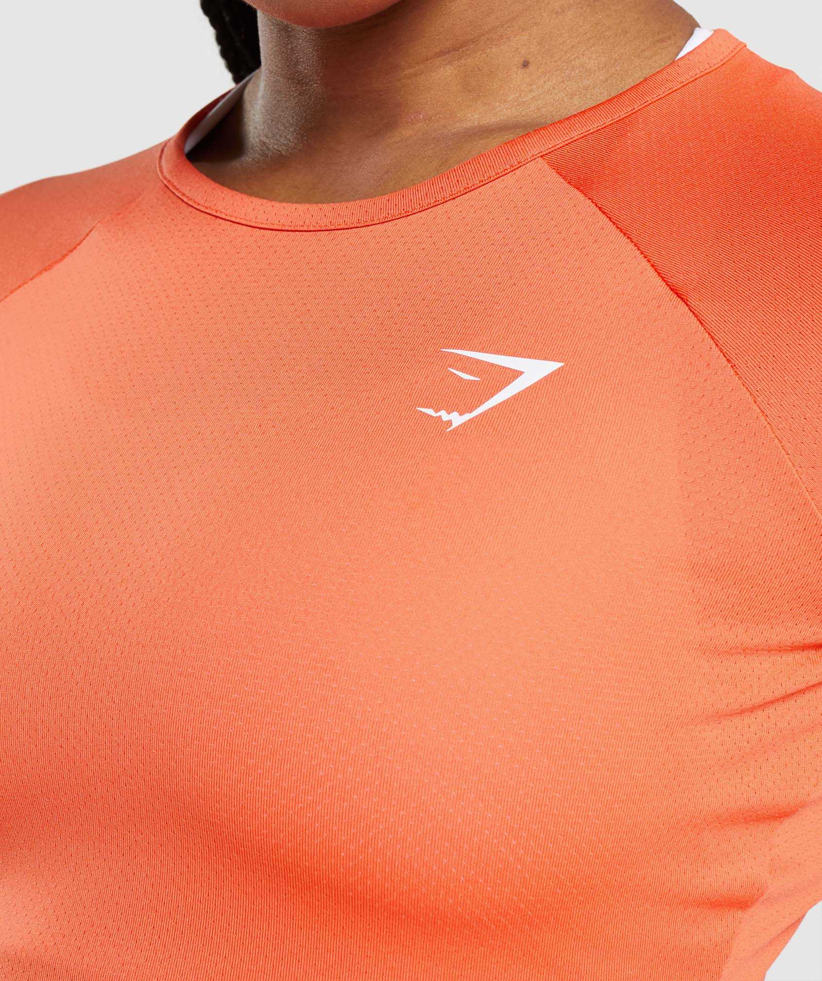 Orange Gymshark Training Long Sleeve Crop Women's Tops | OJXBPF230