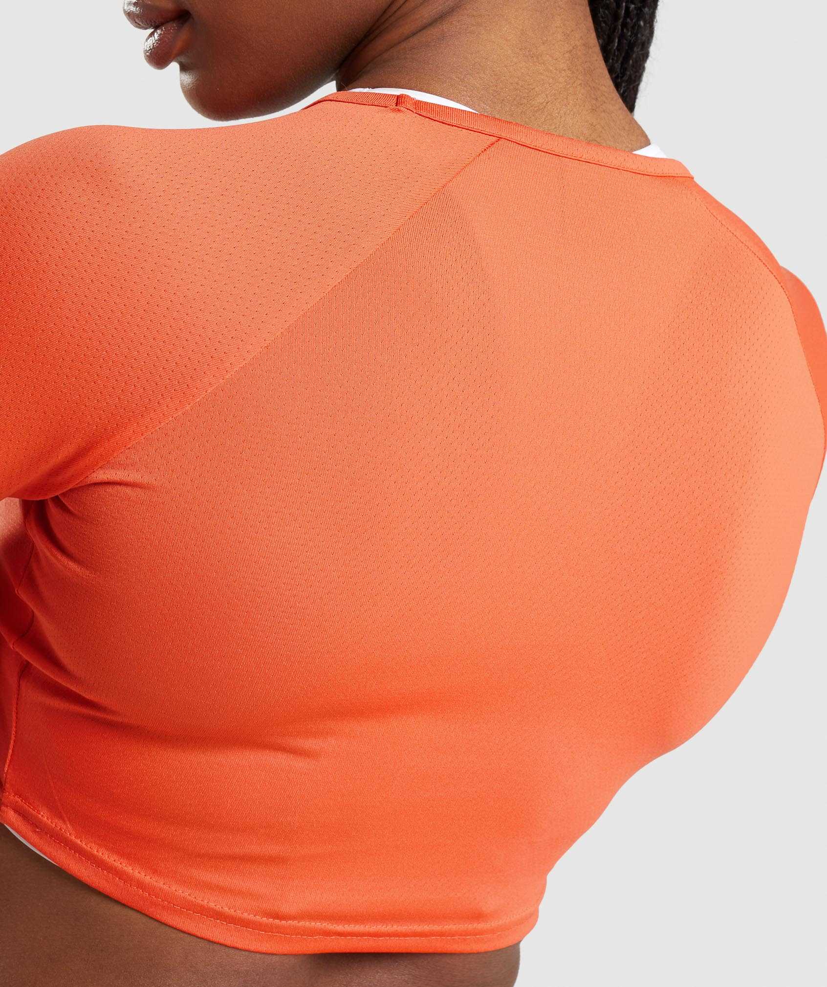 Orange Gymshark Training Long Sleeve Crop Women's Tops | OJXBPF230