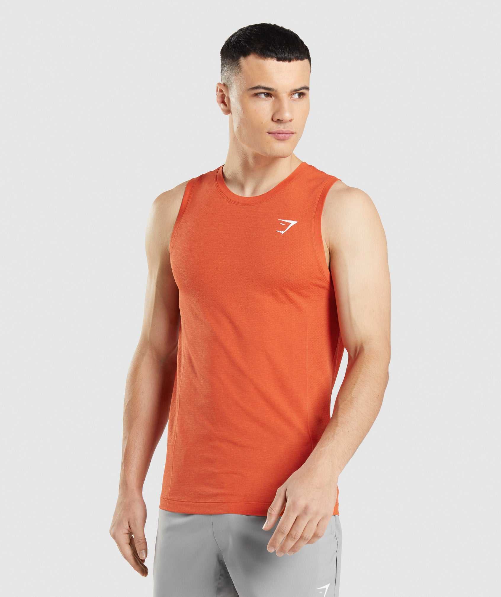 Orange Gymshark Vital Seamless Light Men\'s Tanks | VPQCMN084