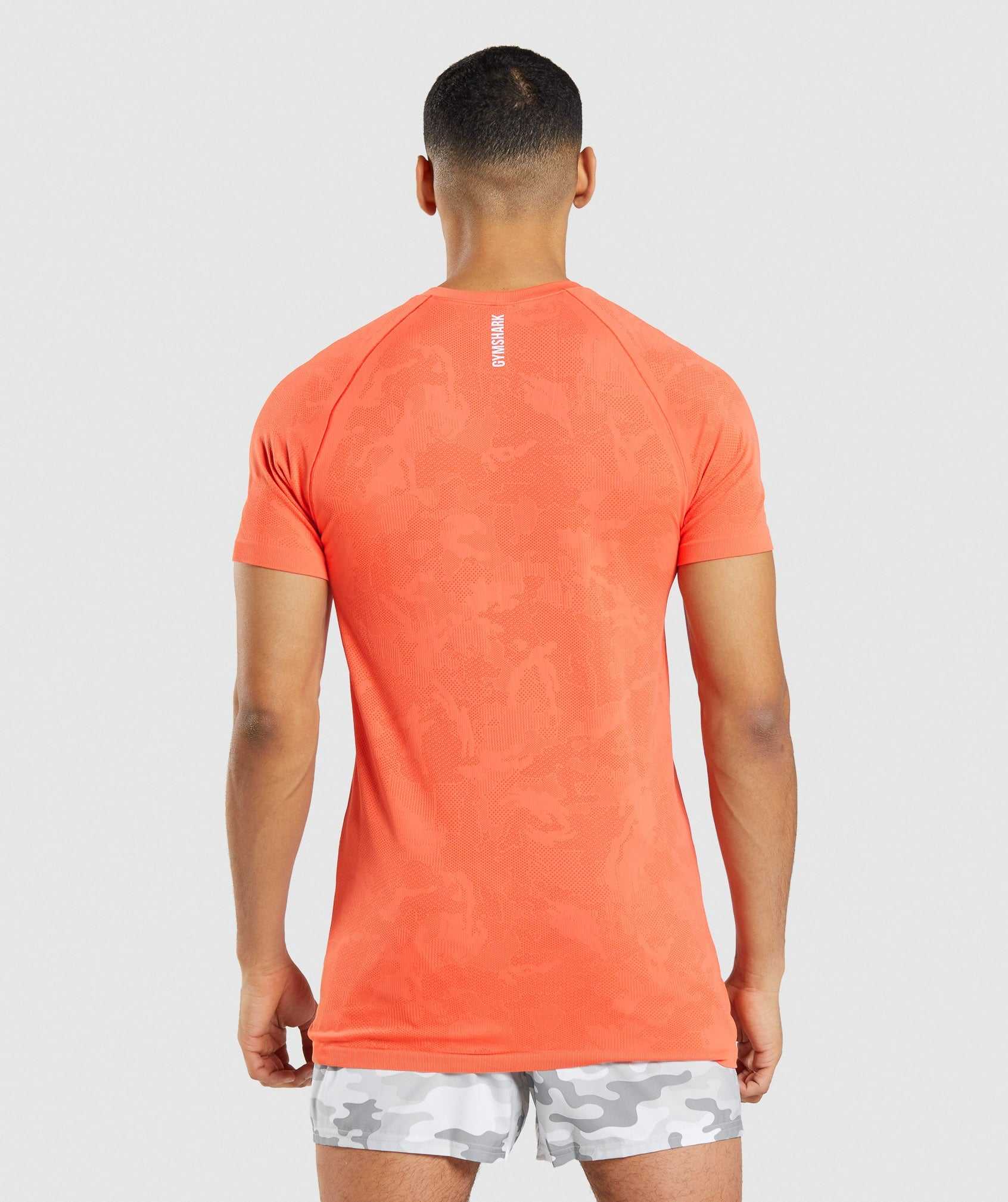 Orange / Orange Gymshark Geo Seamless Men's T Shirts | GPRETZ701