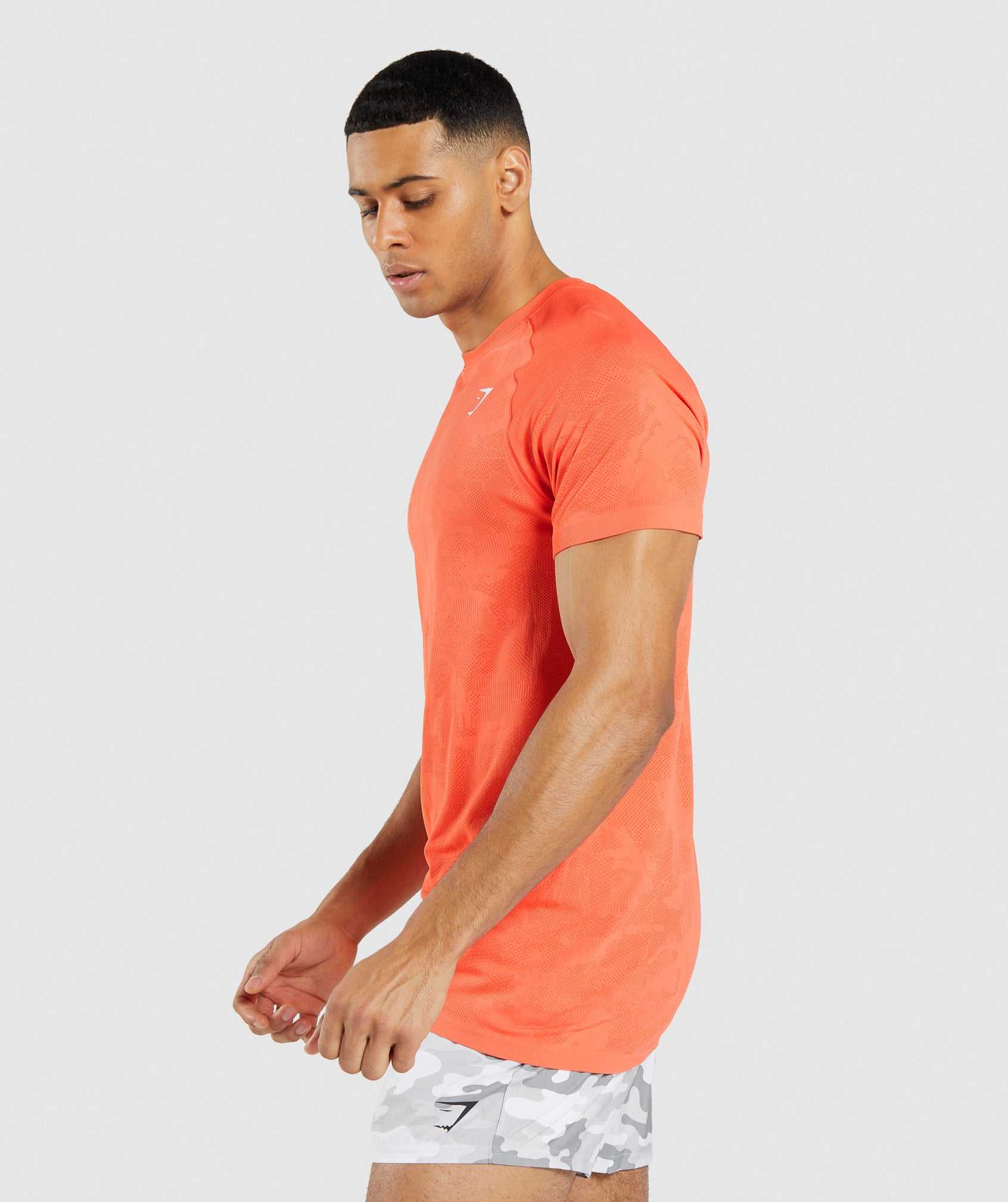 Orange / Orange Gymshark Geo Seamless Men's T Shirts | GPRETZ701