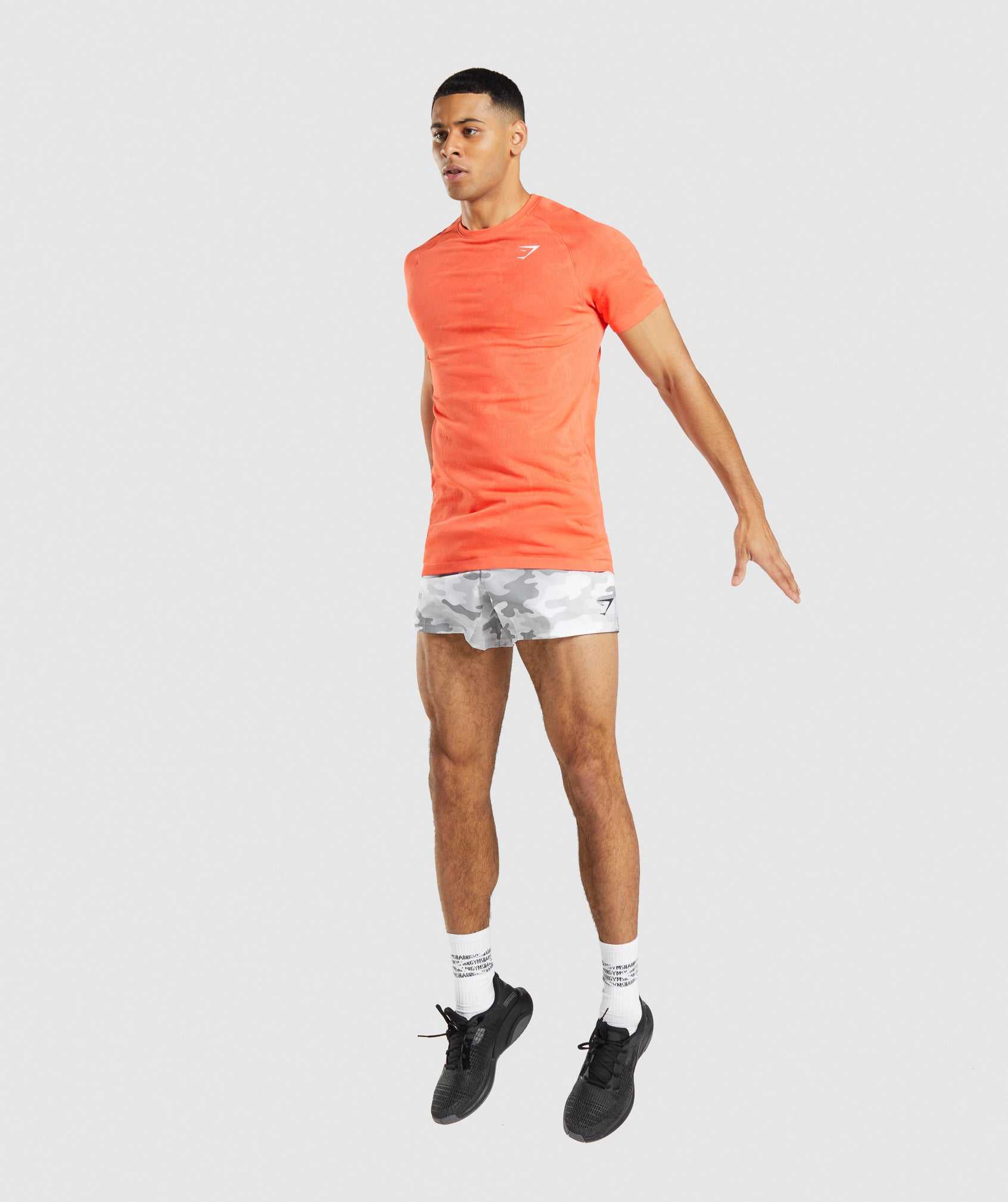 Orange / Orange Gymshark Geo Seamless Men's T Shirts | GPRETZ701