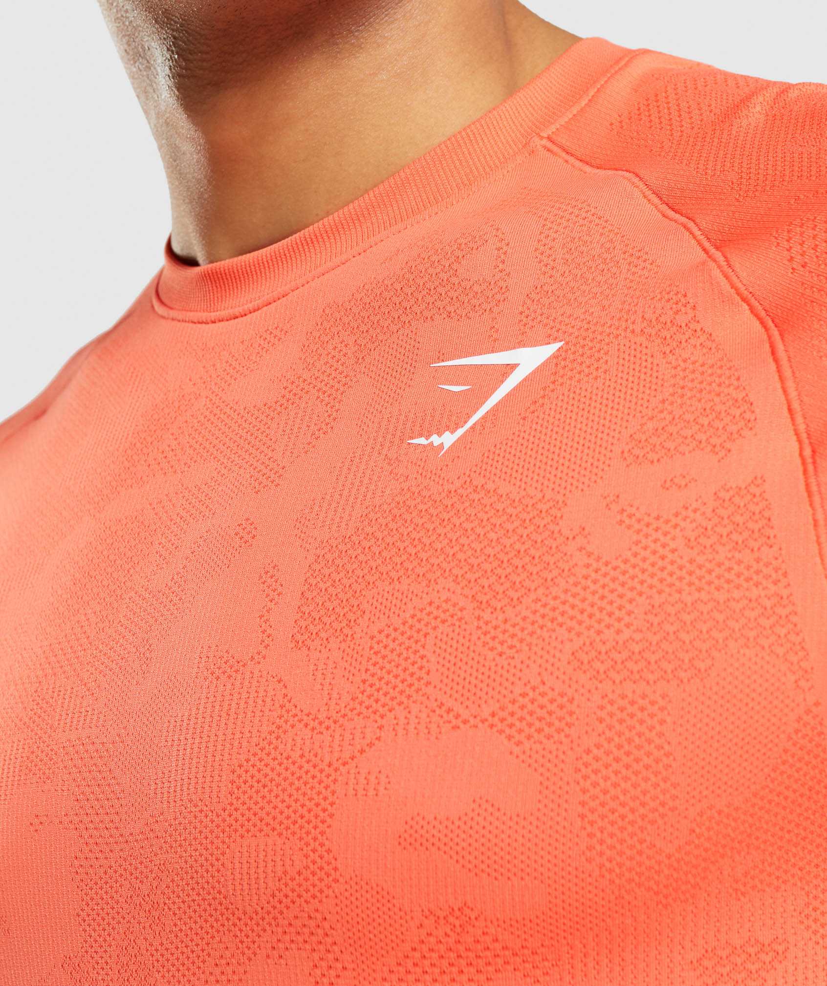 Orange / Orange Gymshark Geo Seamless Men's T Shirts | GPRETZ701