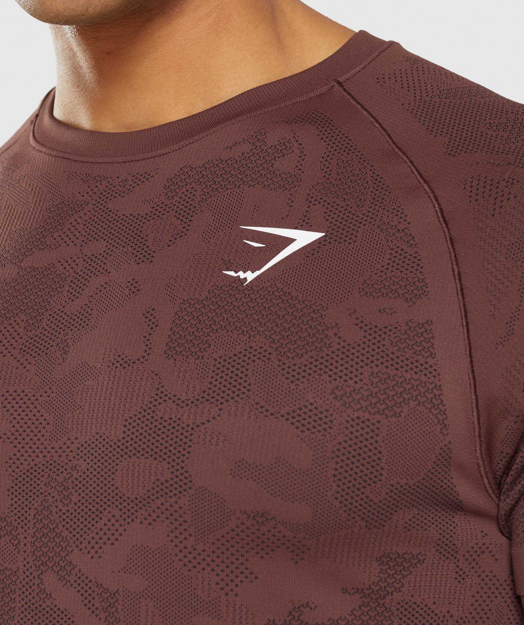 Pink Brown / Black Gymshark Geo Seamless Men's T Shirts | KMQCHA253