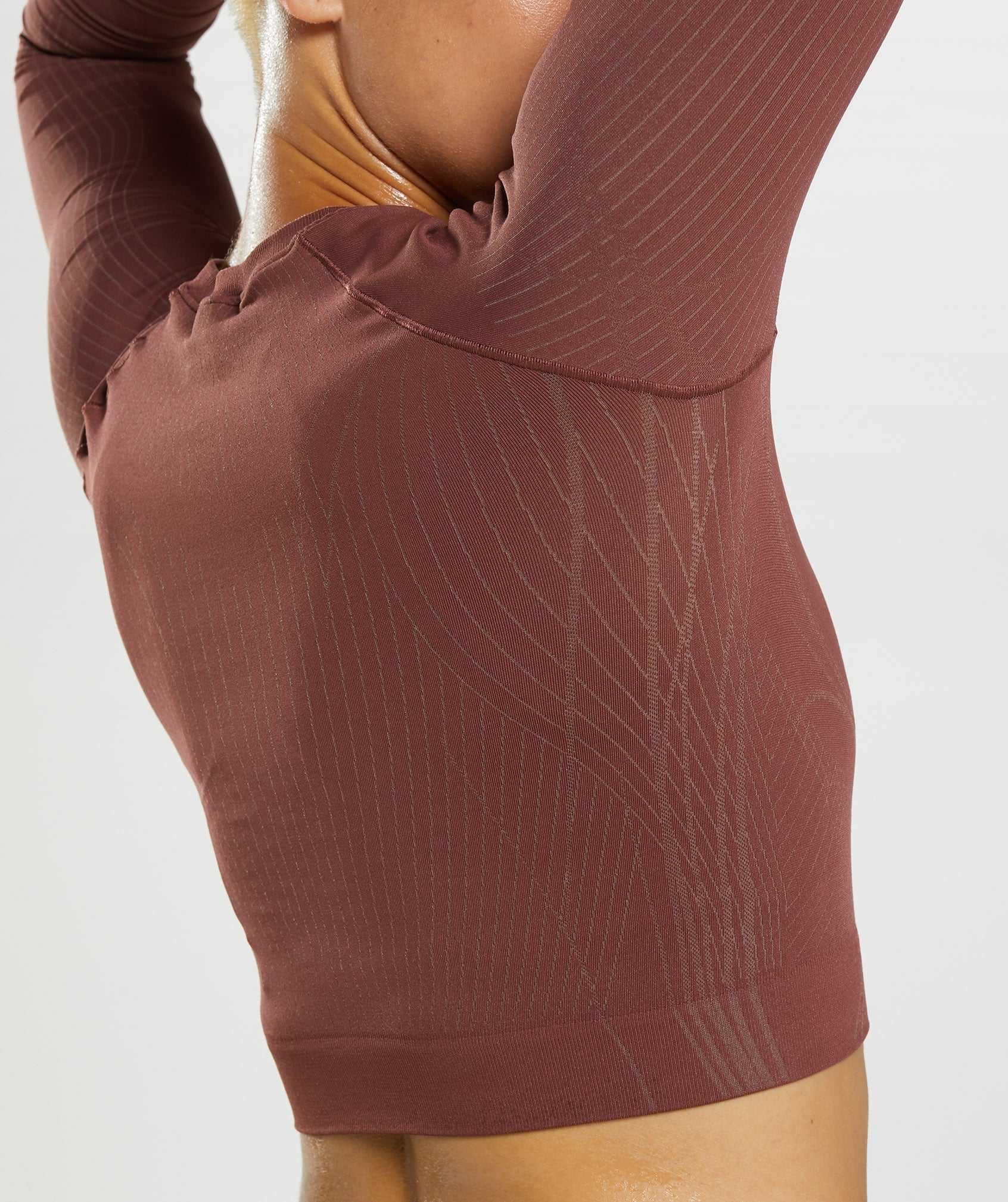 Pink Brown / Brown Gymshark Apex Seamless Crop Women's Tops | IEMWFK760