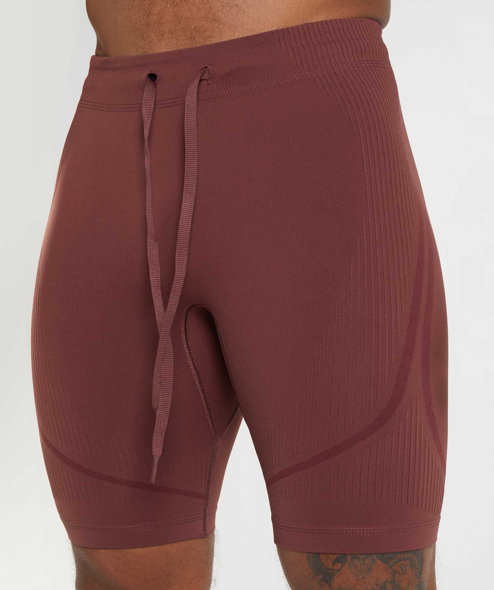 Pink Brown / Burgundy Gymshark 315 Seamless 1/2 Men's Shorts | LRTEJK198