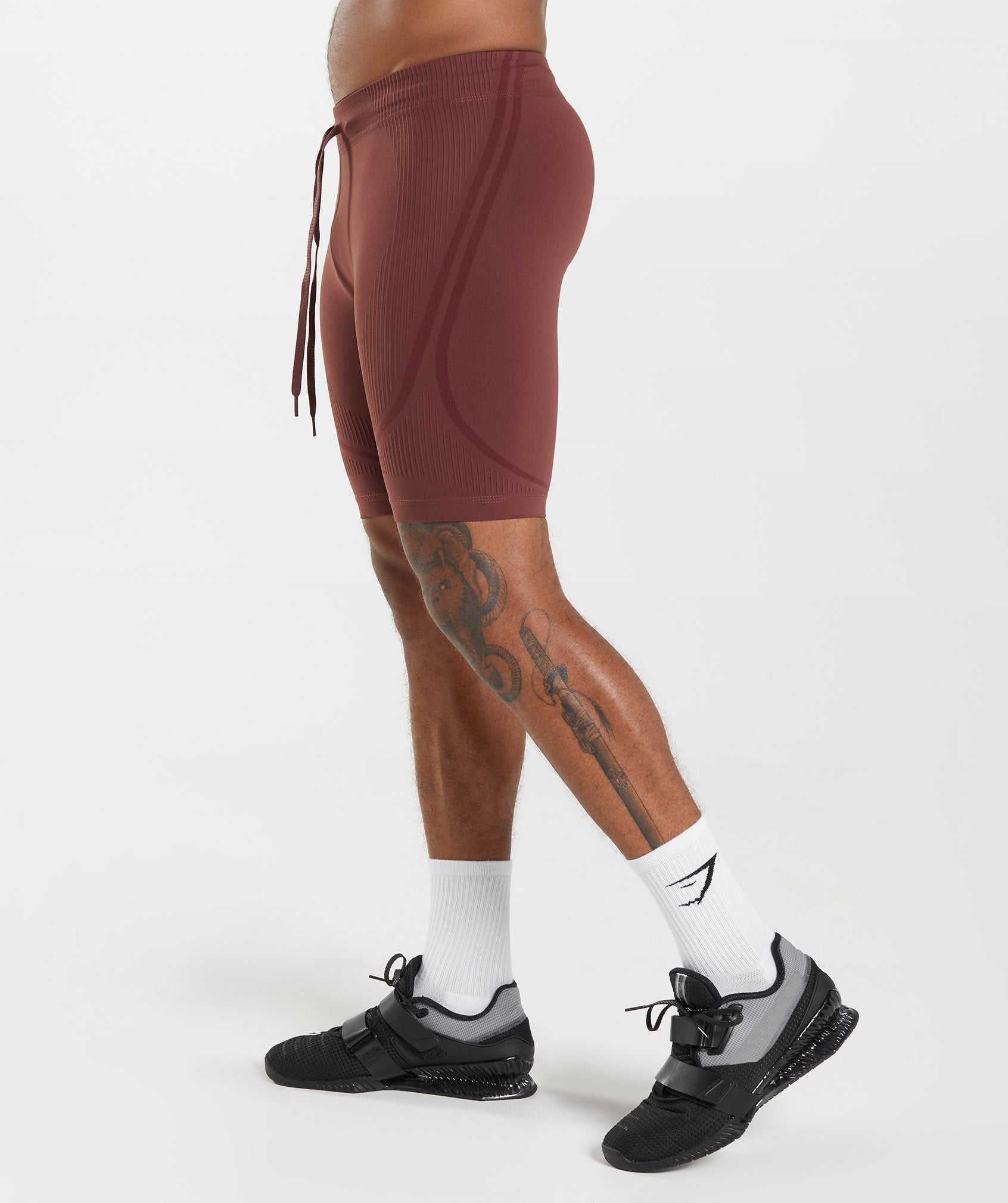 Pink Brown / Burgundy Gymshark 315 Seamless 1/2 Men's Shorts | ZDPEQK104