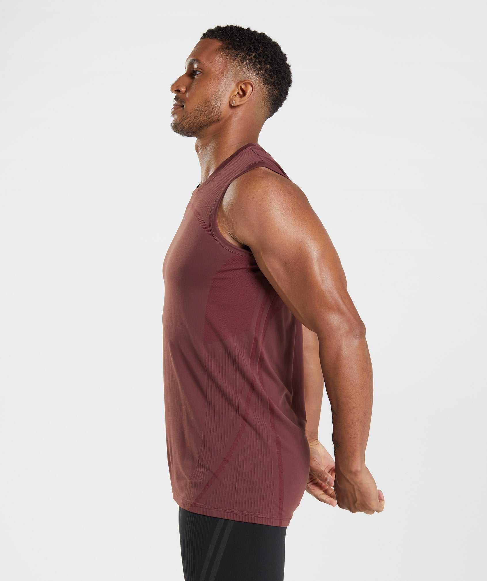 Pink Brown Gymshark 315 Seamless Men's Tanks | KFBJXT578