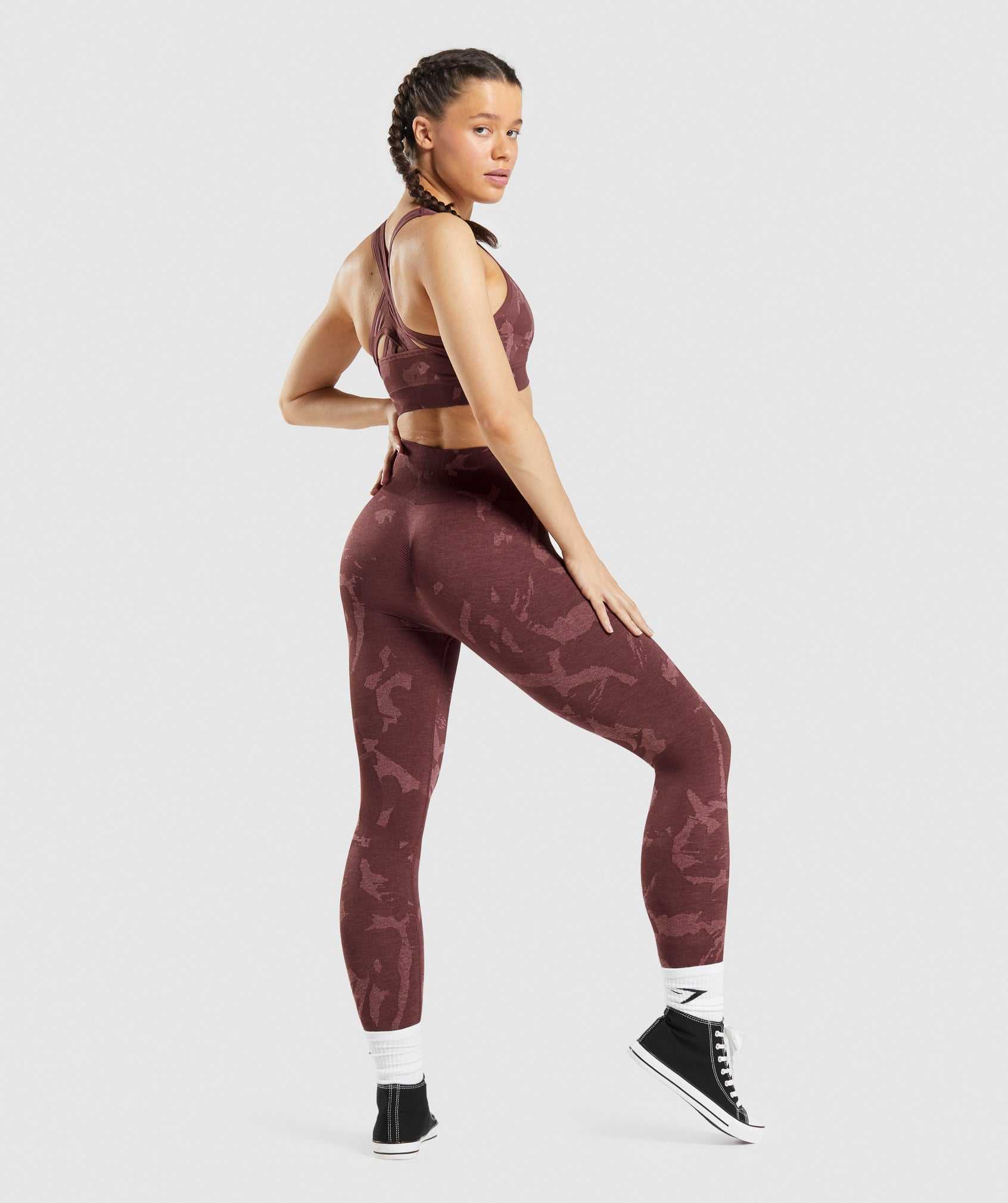 Pink Brown Gymshark Adapt Camo Seamless Women's Leggings | GLOIUZ349