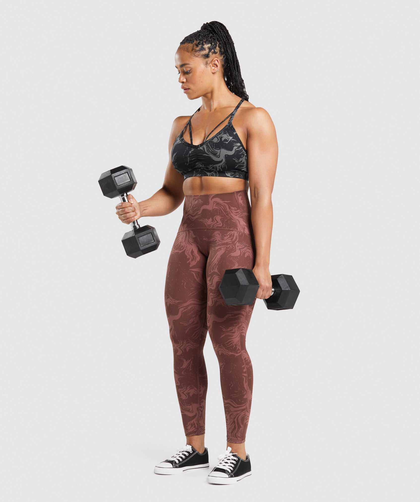 Pink Brown Gymshark GS Power High Rise Women's Leggings | ATPMYZ746