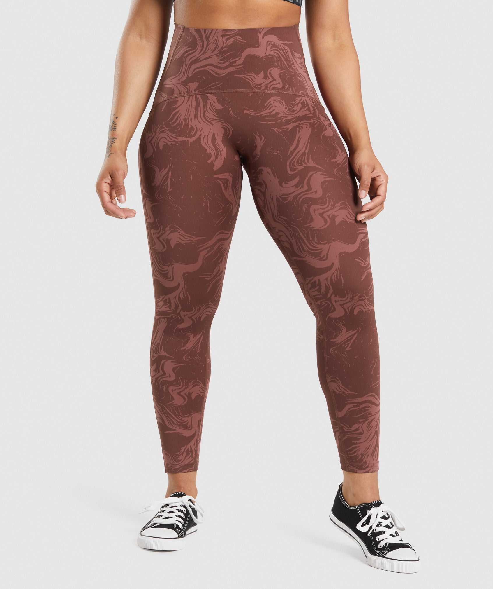 Pink Brown Gymshark GS Power High Rise Women\'s Leggings | ATPMYZ746