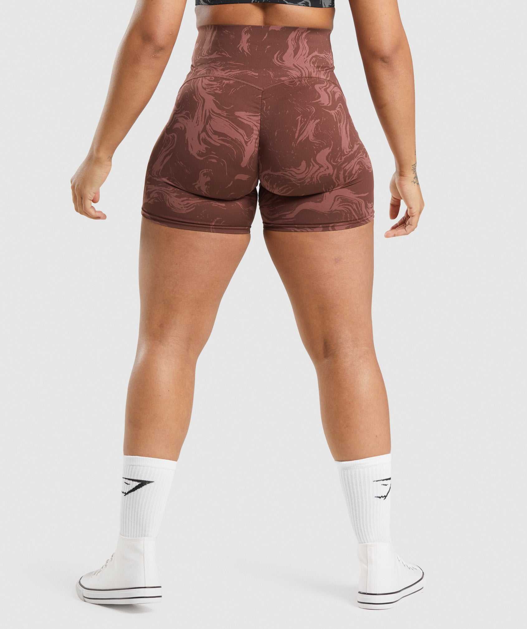 Pink Brown Gymshark GS Power High Rise Women's Shorts | IXRNVC809