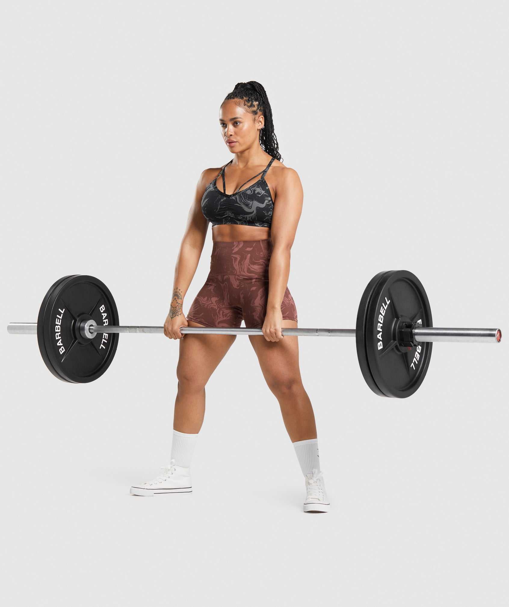 Pink Brown Gymshark GS Power High Rise Women's Shorts | IXRNVC809