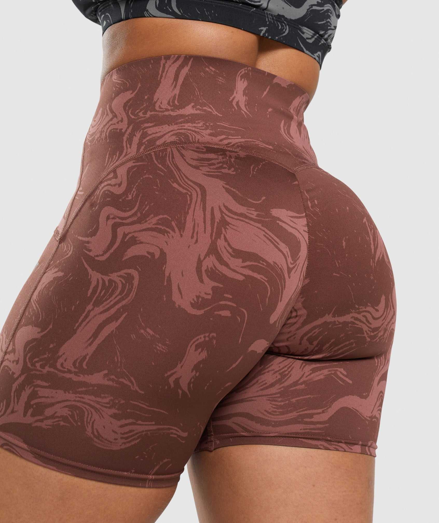 Pink Brown Gymshark GS Power High Rise Women's Shorts | IXRNVC809