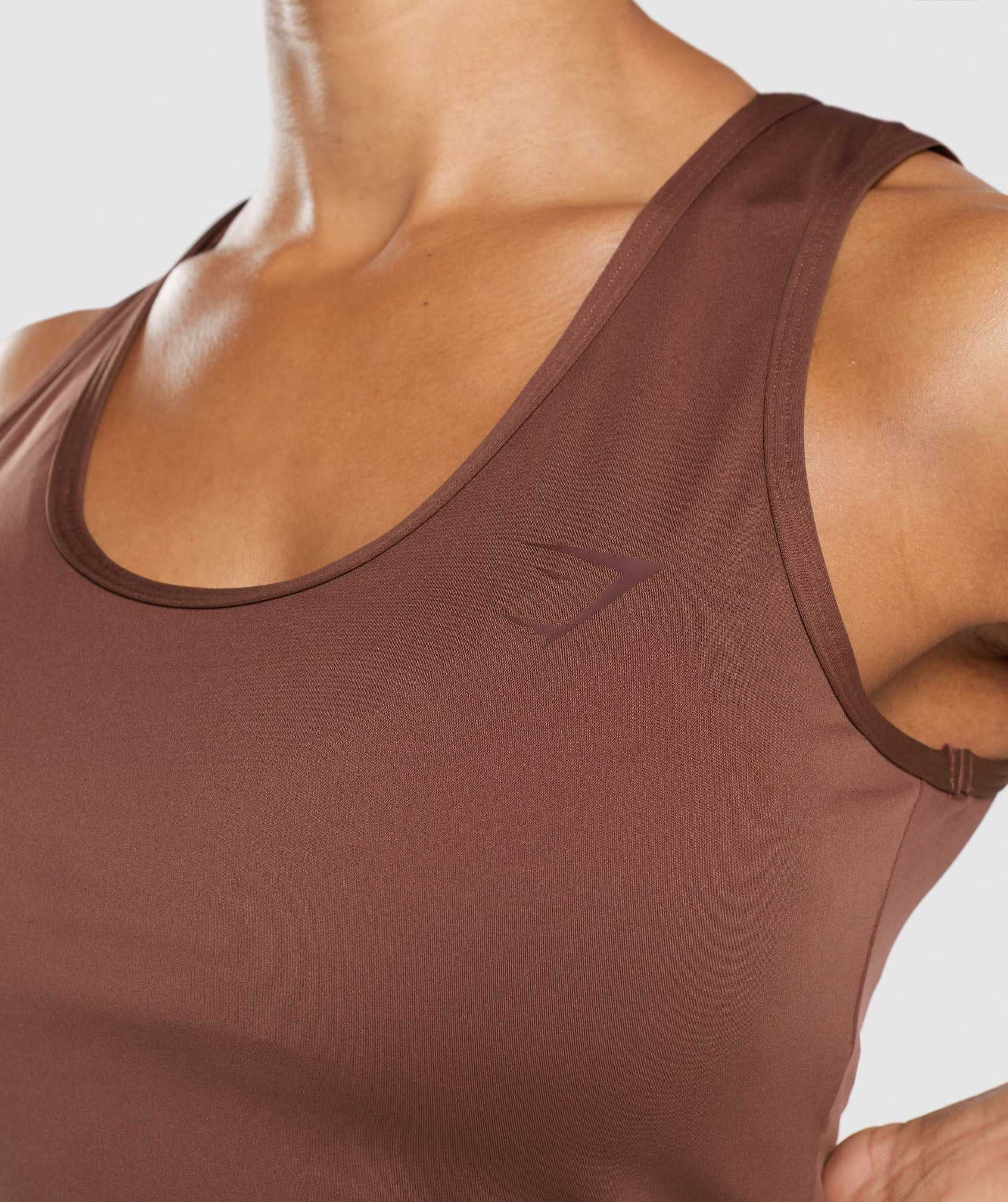 Pink Brown Gymshark GS Power Open Back Cropped Women's Tanks | PVWDRX937