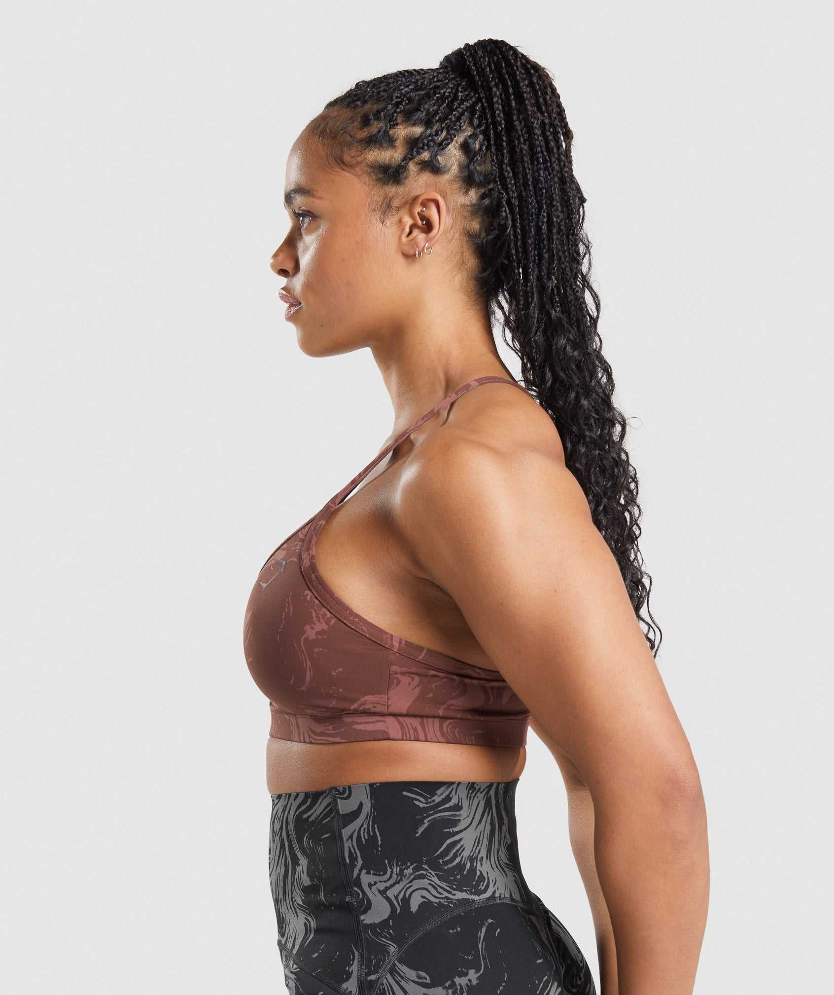 Pink Brown Gymshark GS Power Women's Sports Bra | KQHGDC986