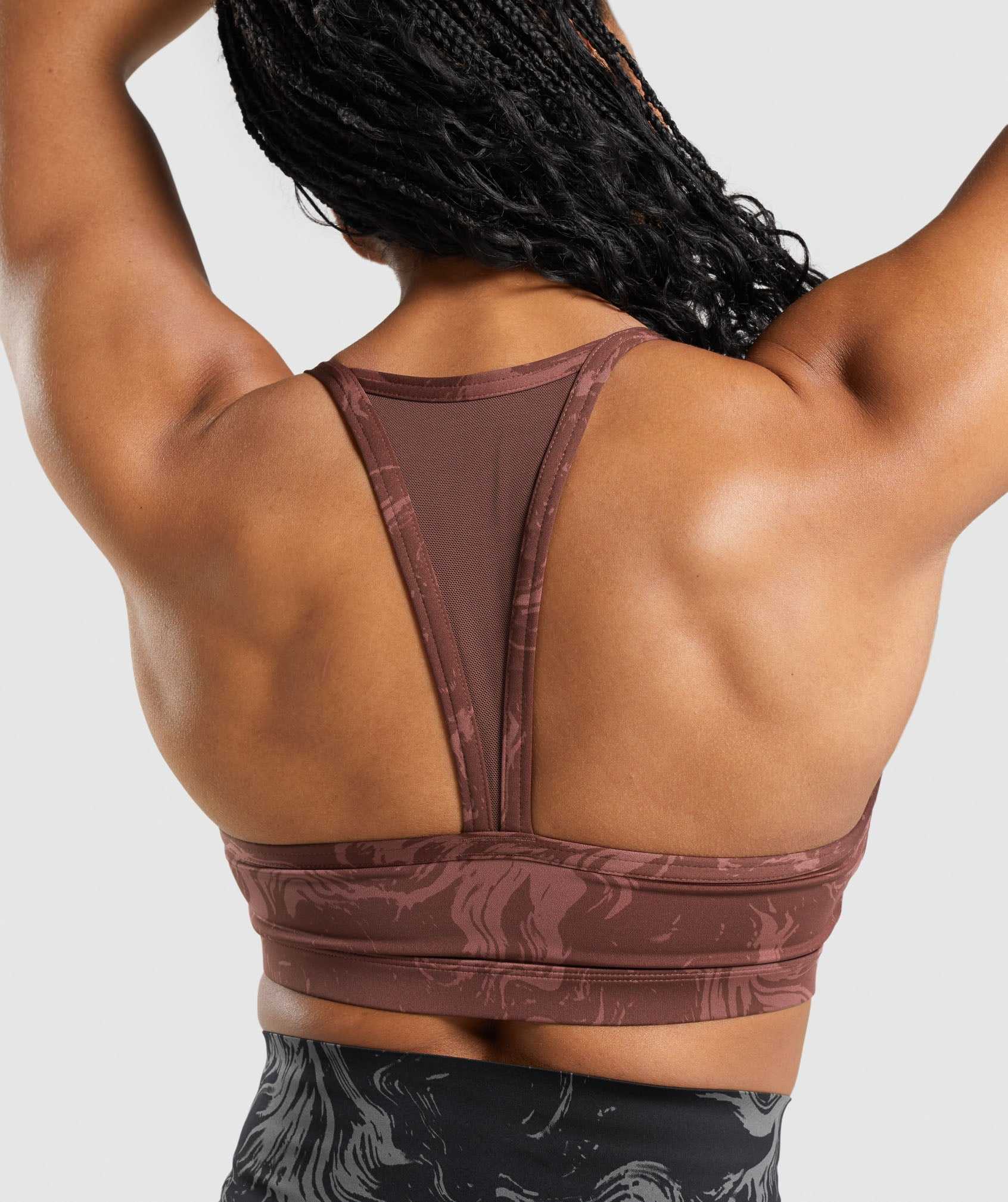 Pink Brown Gymshark GS Power Women's Sports Bra | KQHGDC986