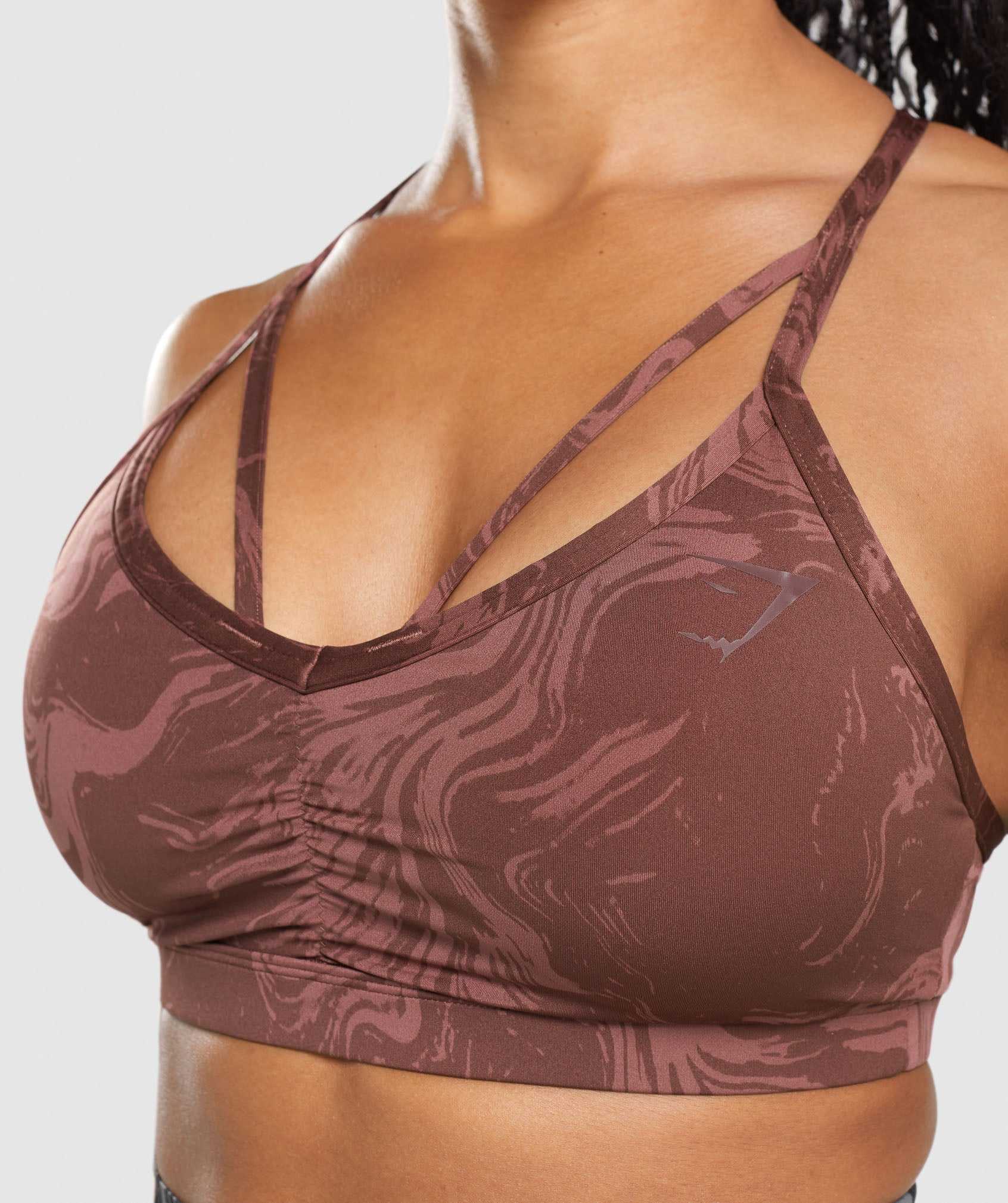 Pink Brown Gymshark GS Power Women's Sports Bra | KQHGDC986