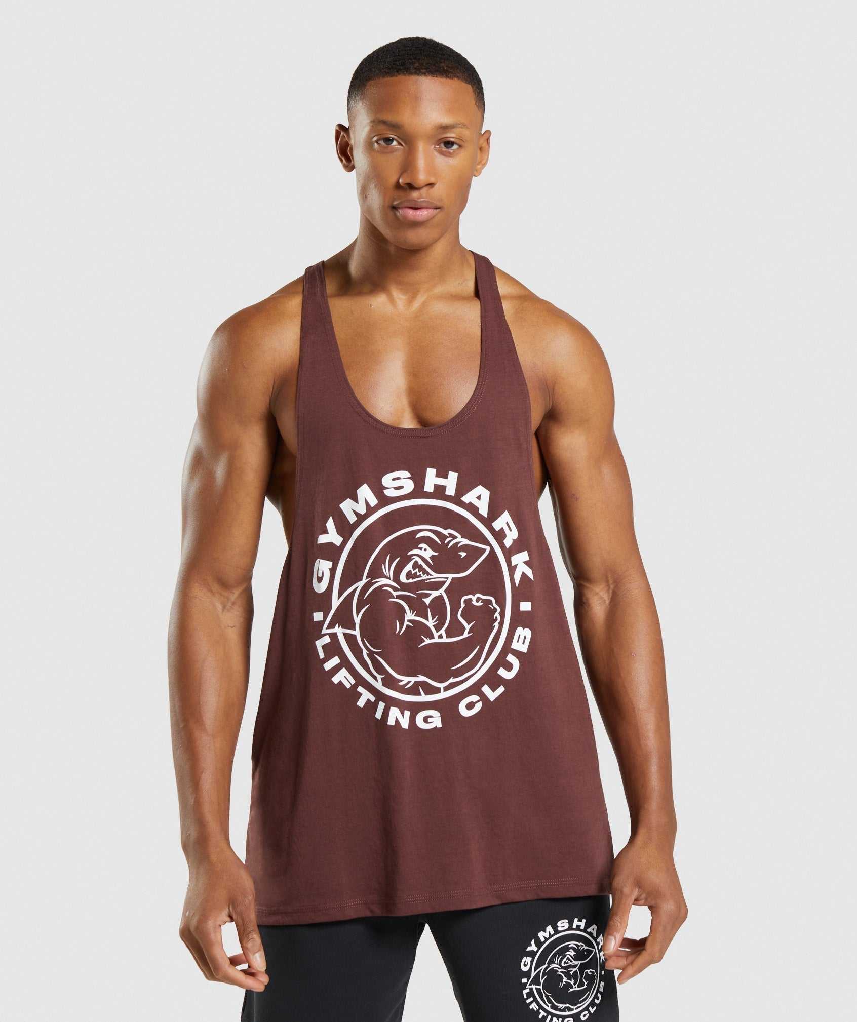 Pink Brown Gymshark Legacy Men\'s Vest | BDRZHP394