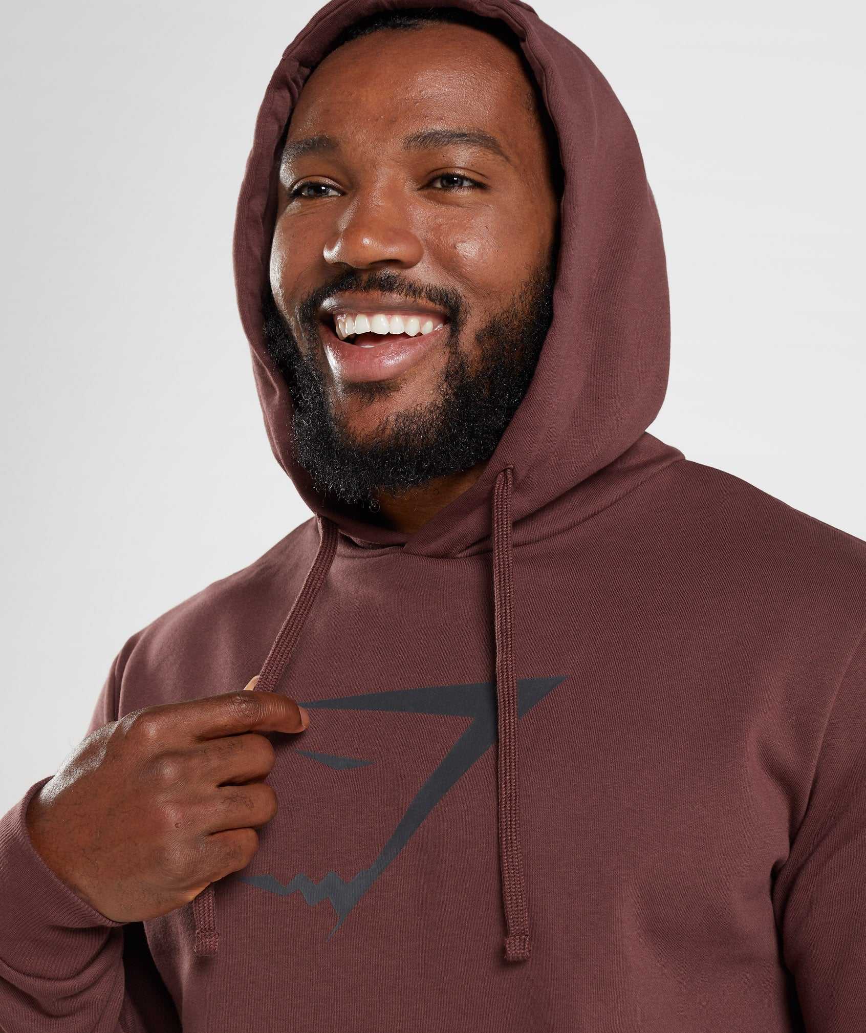 Pink Brown Gymshark Sharkhead Infill Men's Hoodie | KGDAYC136