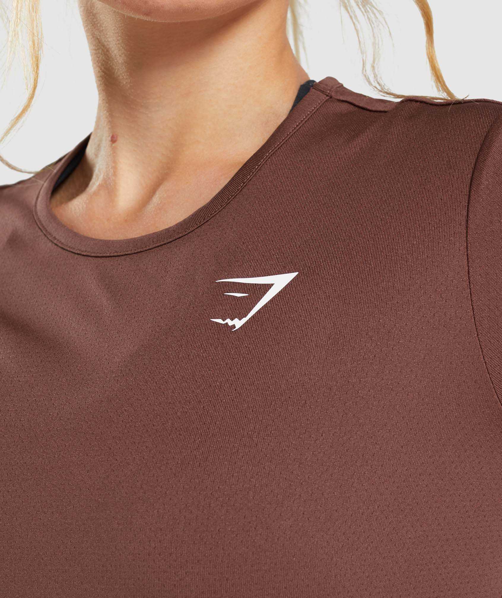 Pink Brown Gymshark Training Long Sleeve Women's Tops | IXVMPC975