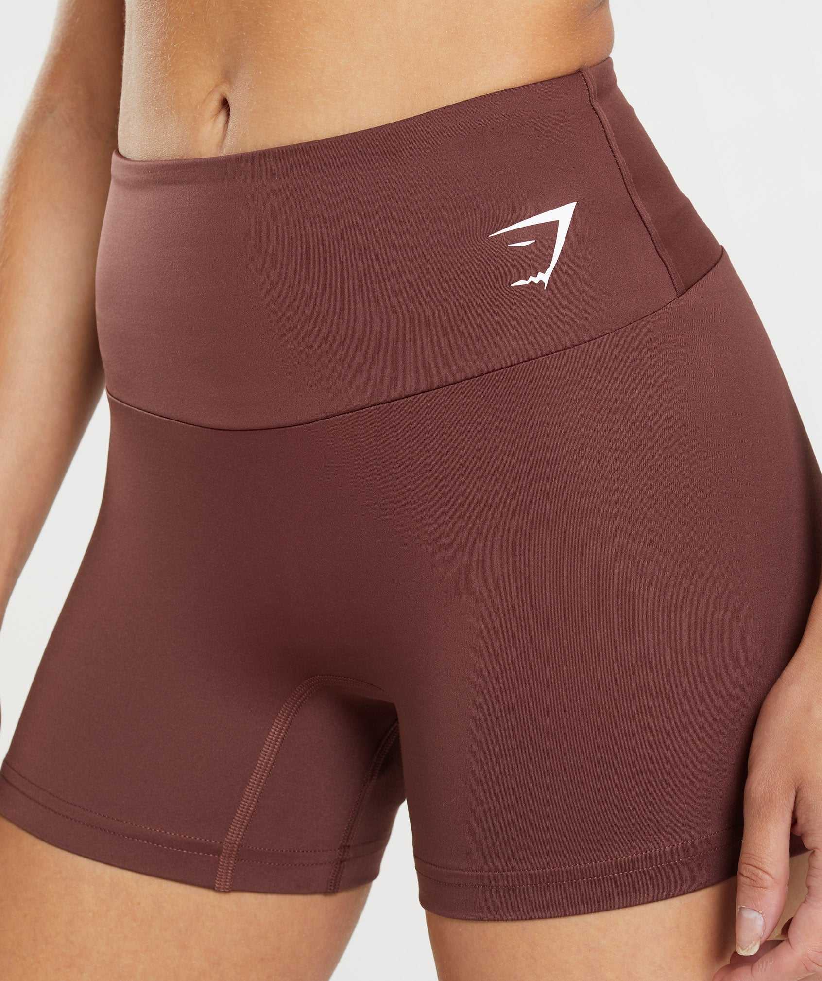 Pink Brown Gymshark Training Tight Women's Shorts | TLQXWA647