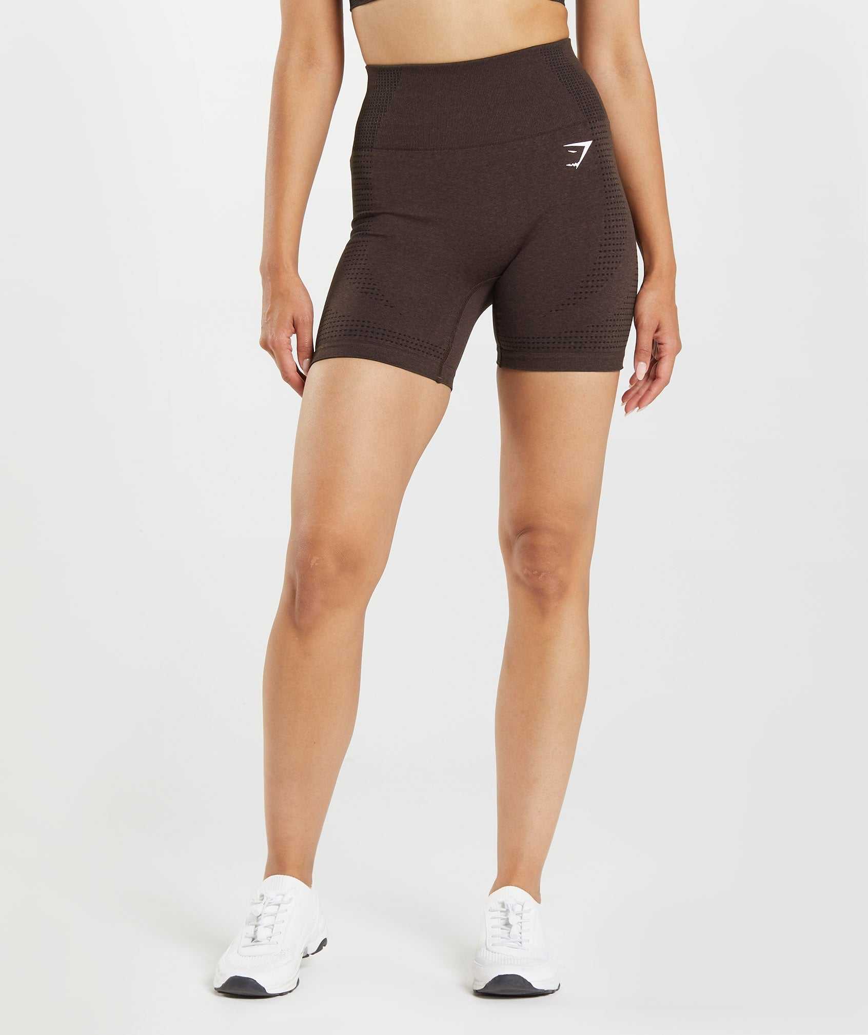 Pink Brown Gymshark Vital Seamless 2.0 Women's Shorts | PLKDBE453