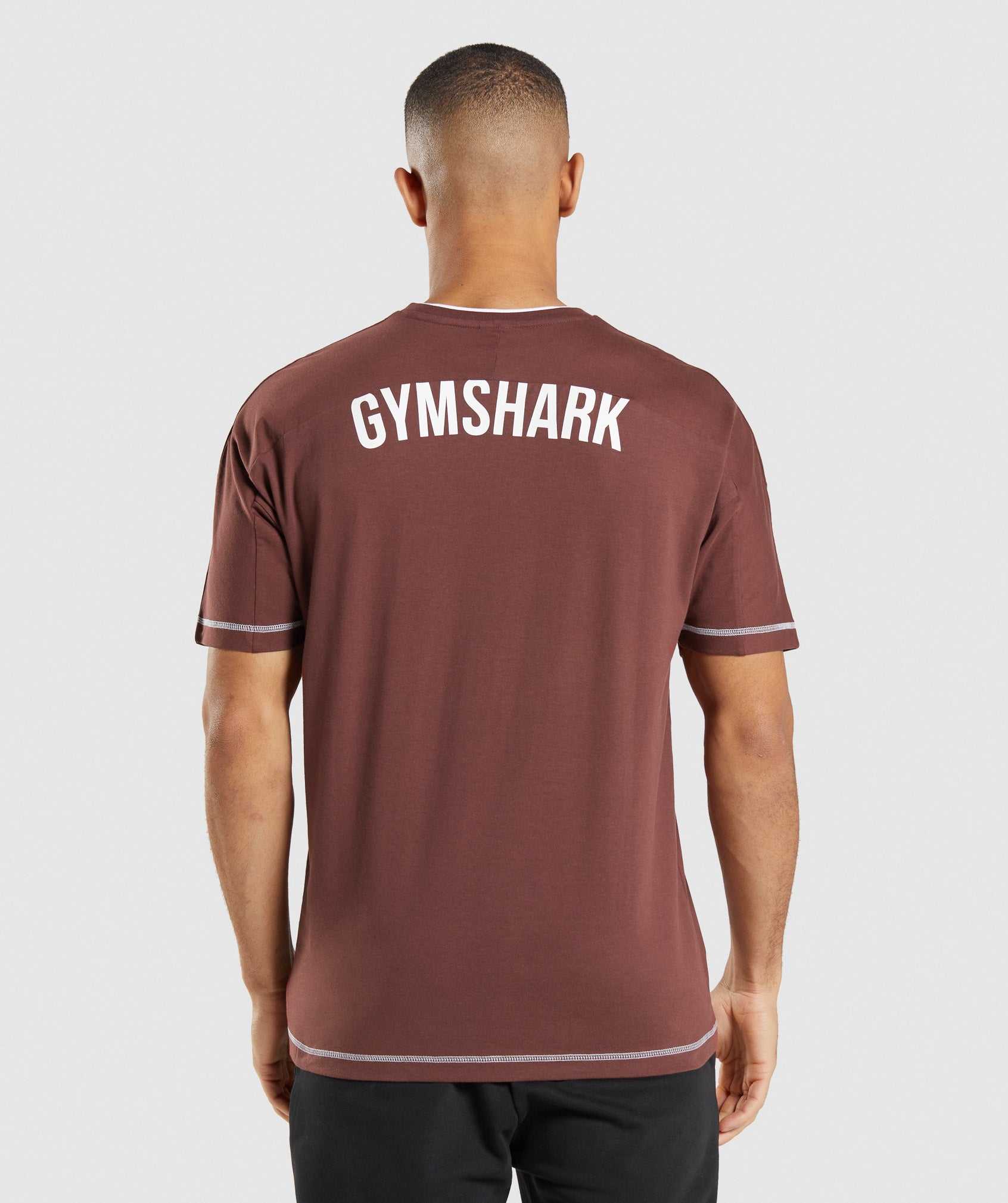 Pink Brown / White Gymshark Recess Men's T Shirts | OWPJLF207