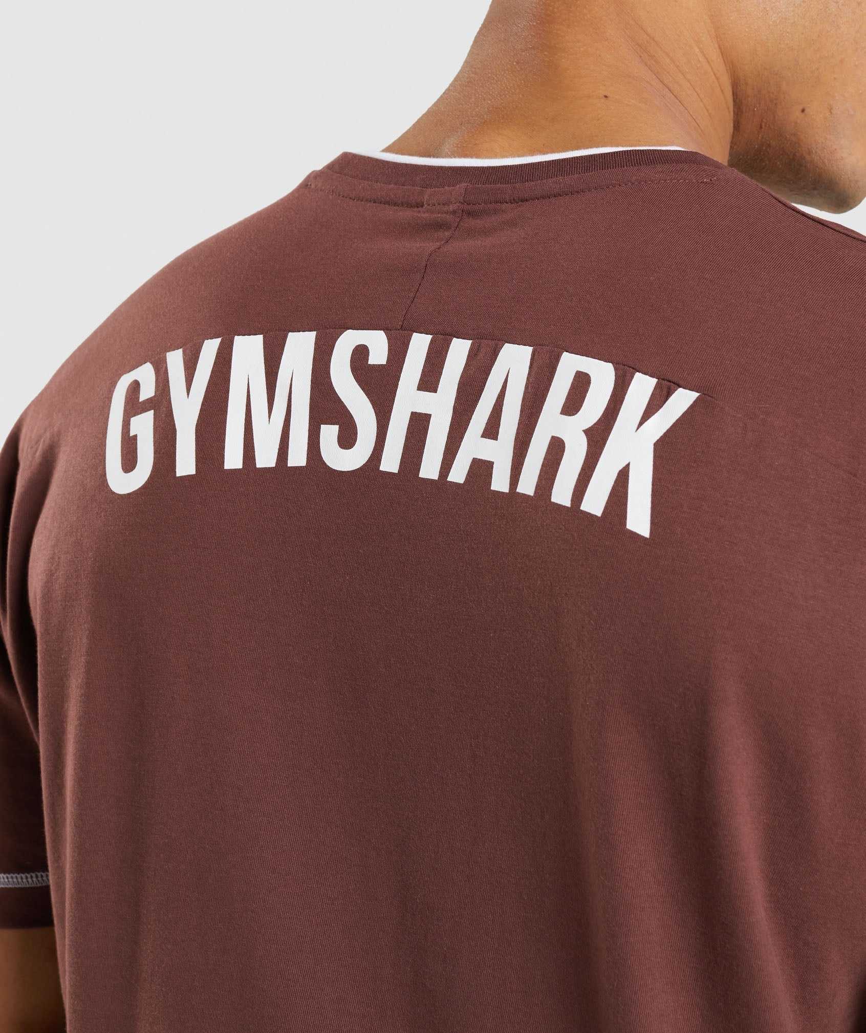 Pink Brown / White Gymshark Recess Men's T Shirts | OWPJLF207