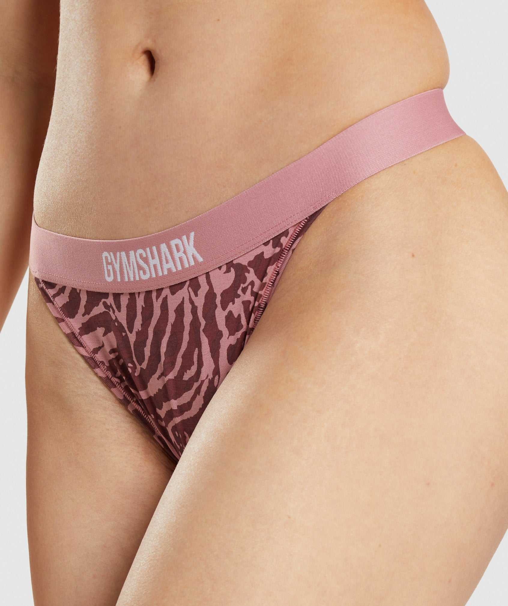 Pink Gymshark Cotton High Rise Thong Women's Underwear | TLUONX752