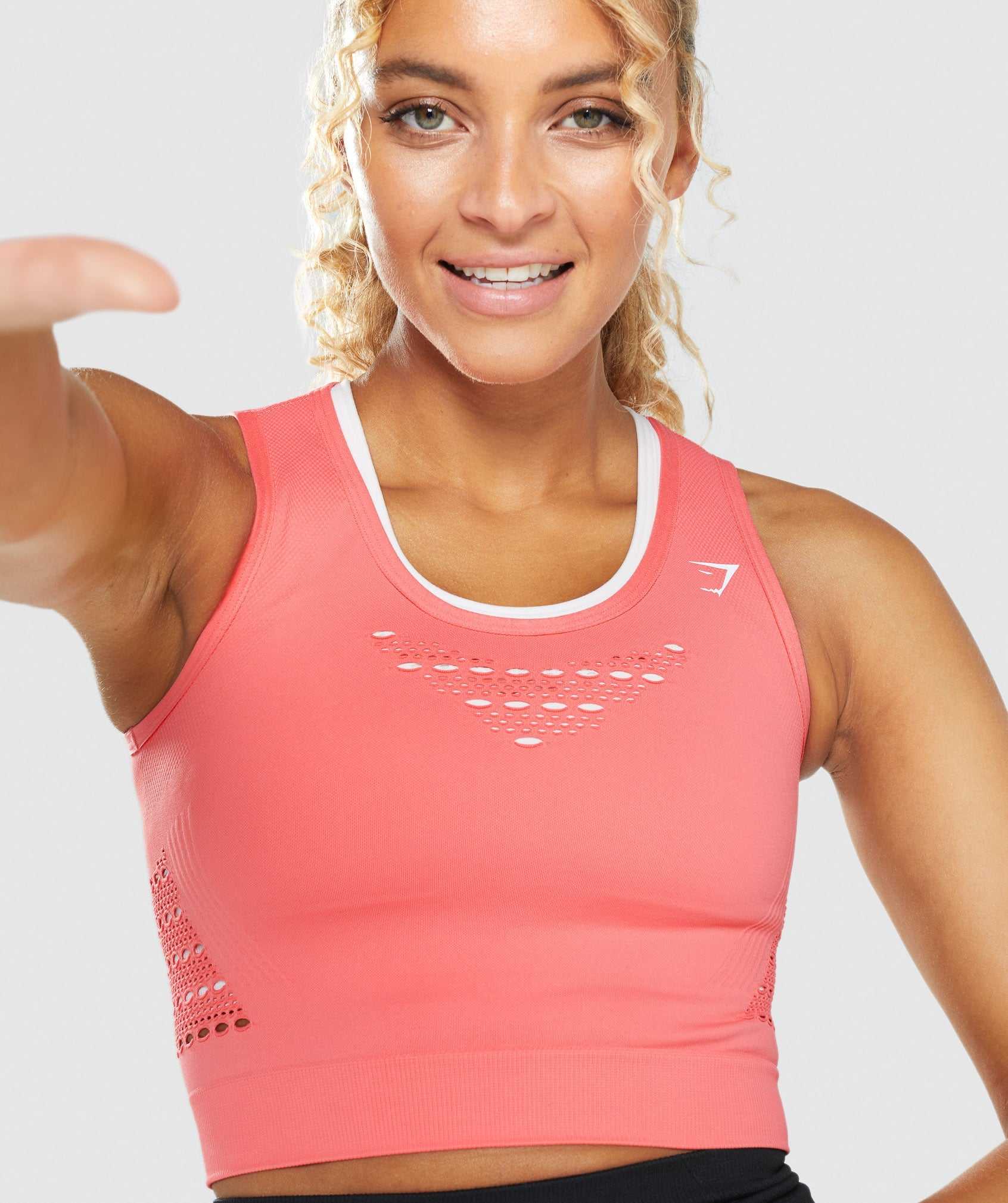 Pink Gymshark Energy Seamless Crop Women's Tops | CPFJTK624