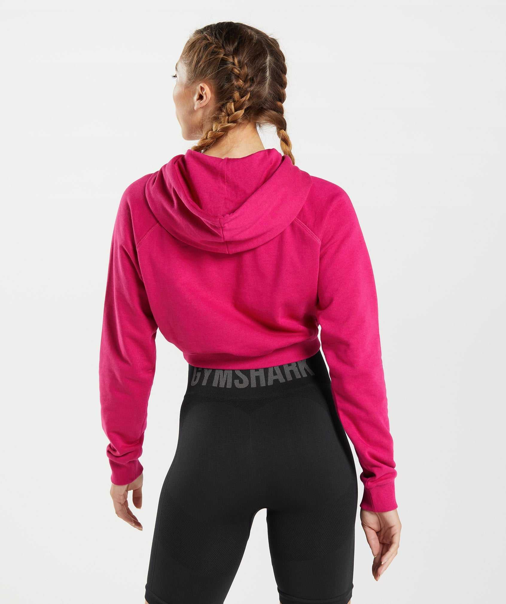 Pink Gymshark Training Cropped Women's Pullover | KGZHNT096