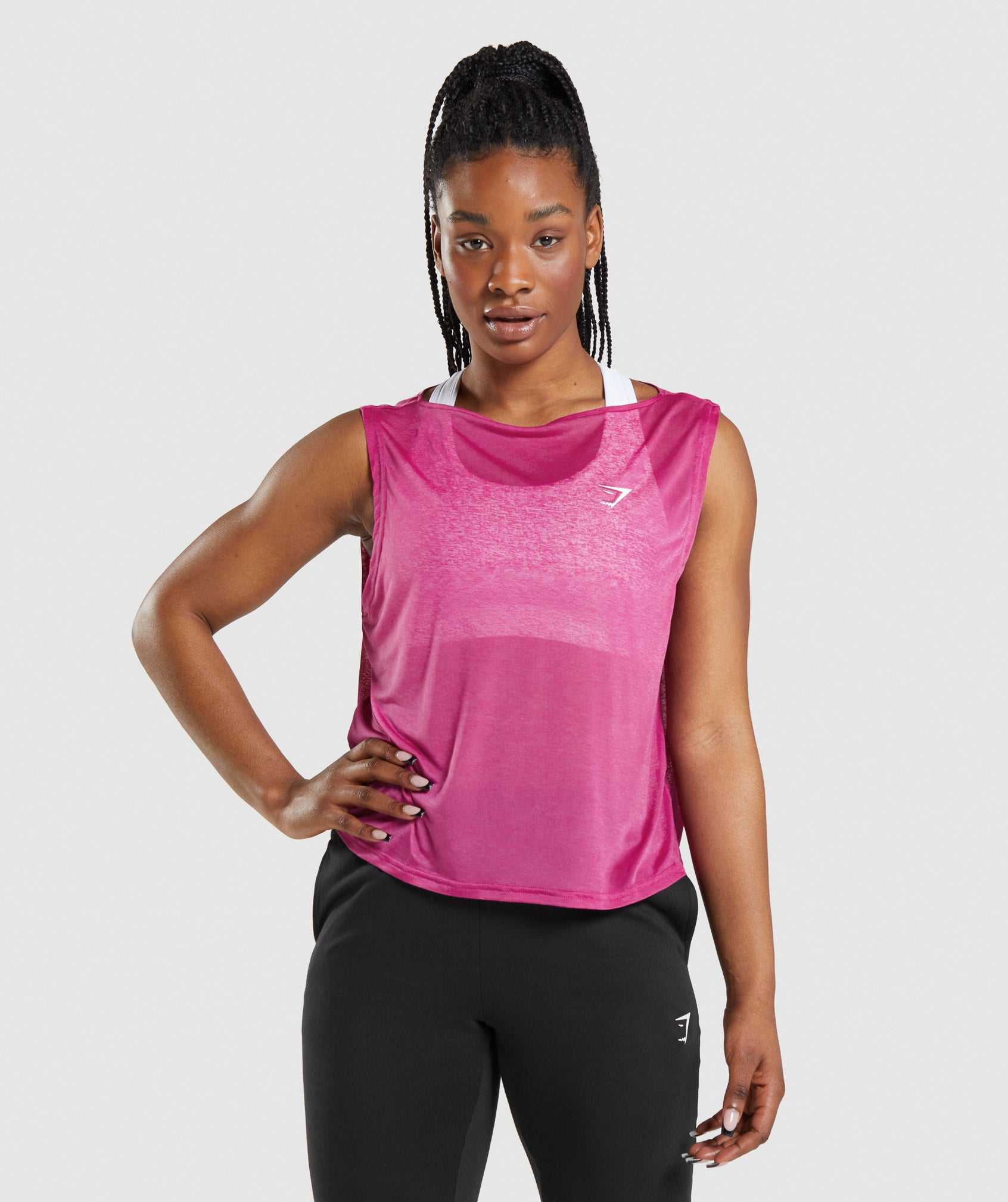 Pink Gymshark Training Oversized Women\'s Tanks | ZFRMJL086