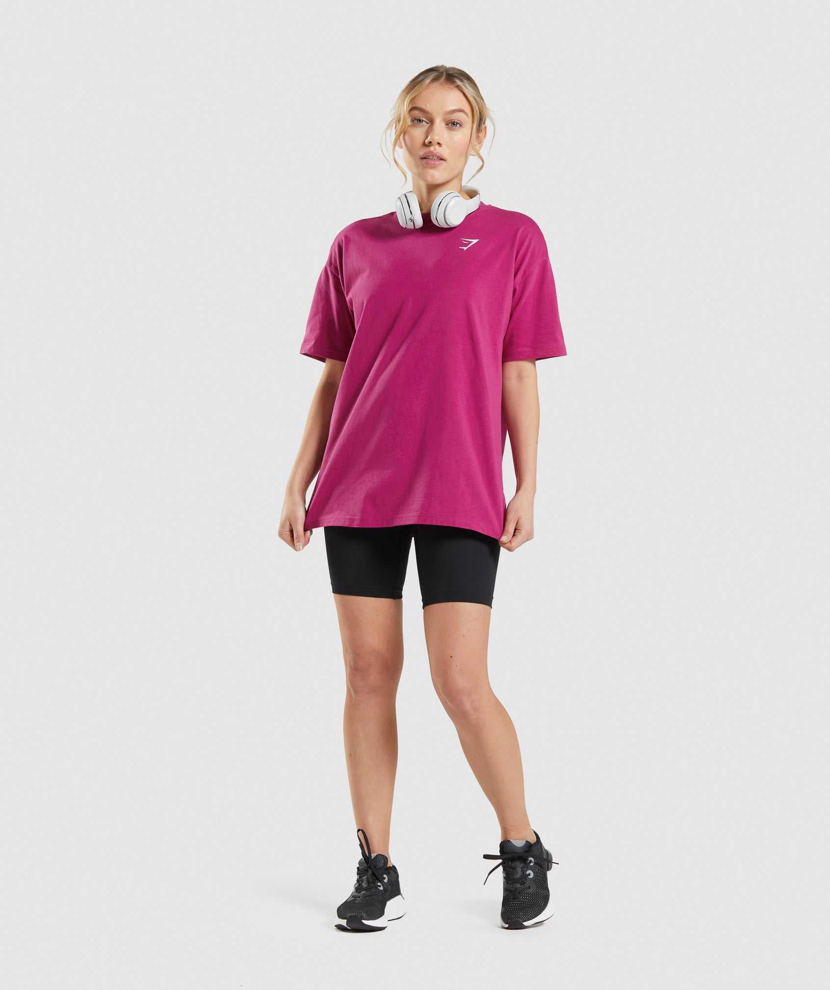 Pink Gymshark Training Oversized Women's T Shirts | ZTPYKM046