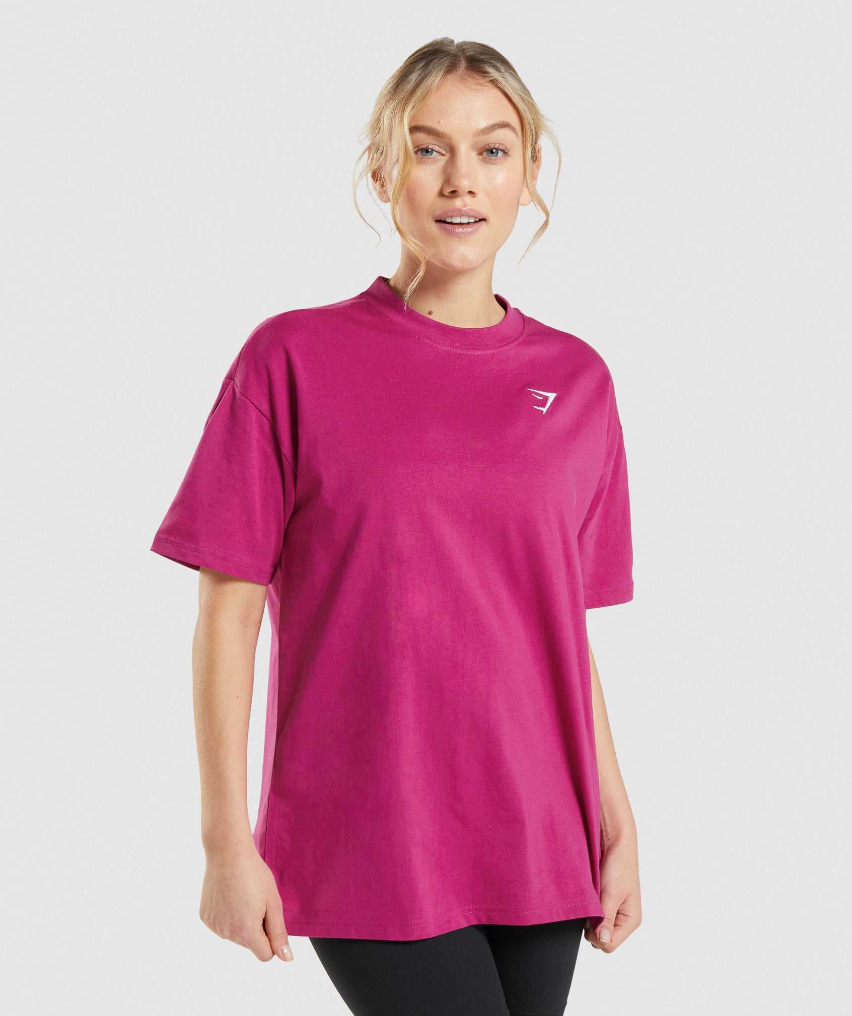 Pink Gymshark Training Oversized Women\'s T Shirts | ZTPYKM046