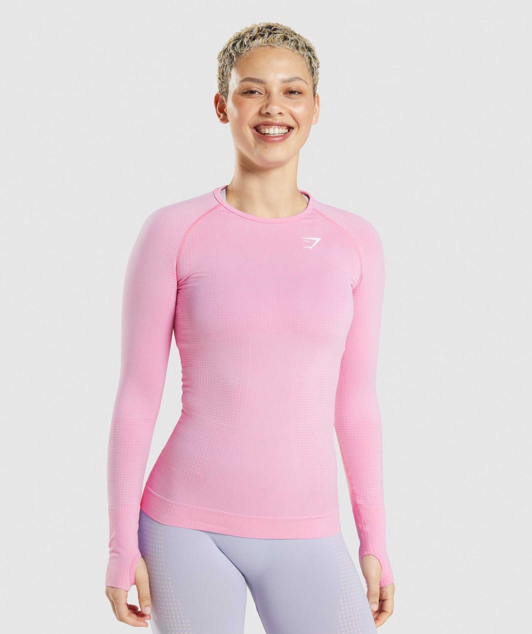 Pink Gymshark Vital Seamless 2.0 Long Sleeve Women's T Shirts | TXMANF371